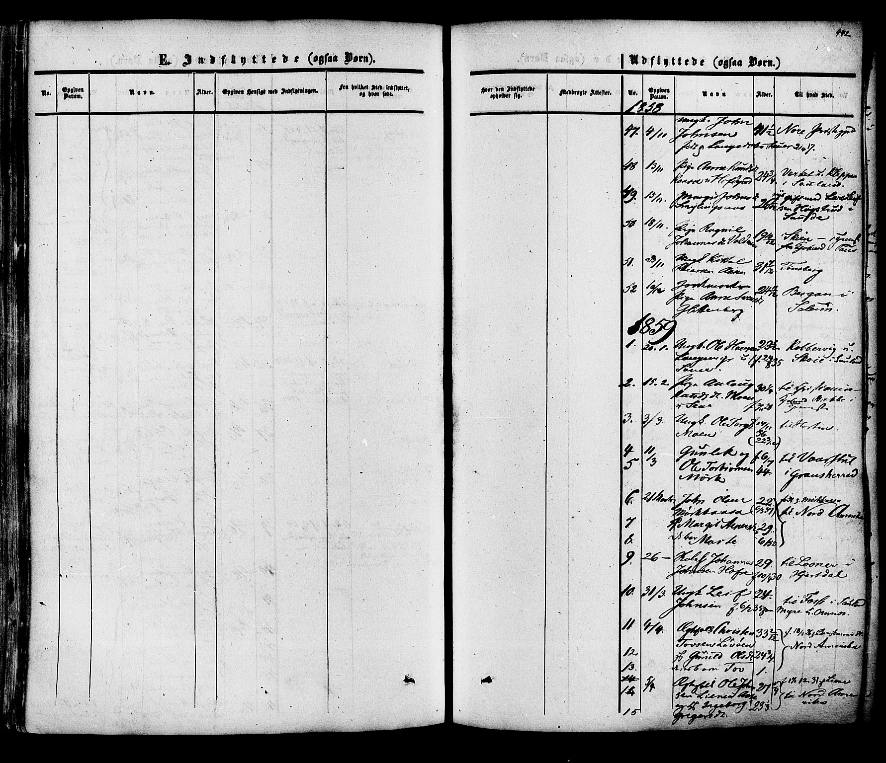 Heddal kirkebøker, SAKO/A-268/F/Fa/L0007: Parish register (official) no. I 7, 1855-1877, p. 442