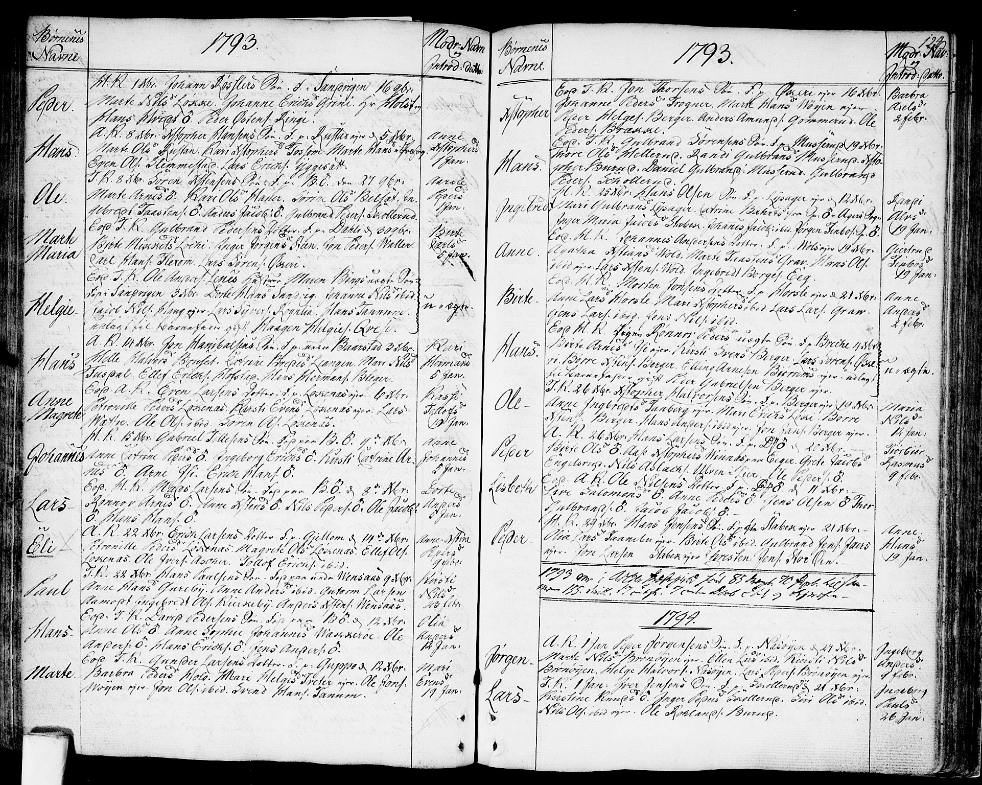 Asker prestekontor Kirkebøker, SAO/A-10256a/F/Fa/L0003: Parish register (official) no. I 3, 1767-1807, p. 124