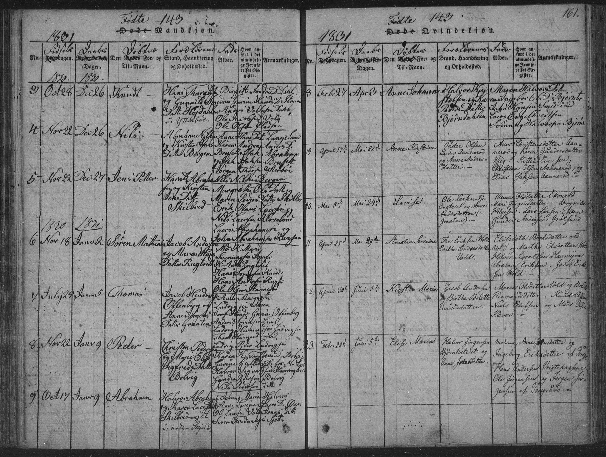 Solum kirkebøker, AV/SAKO-A-306/F/Fa/L0004: Parish register (official) no. I 4, 1814-1833, p. 161