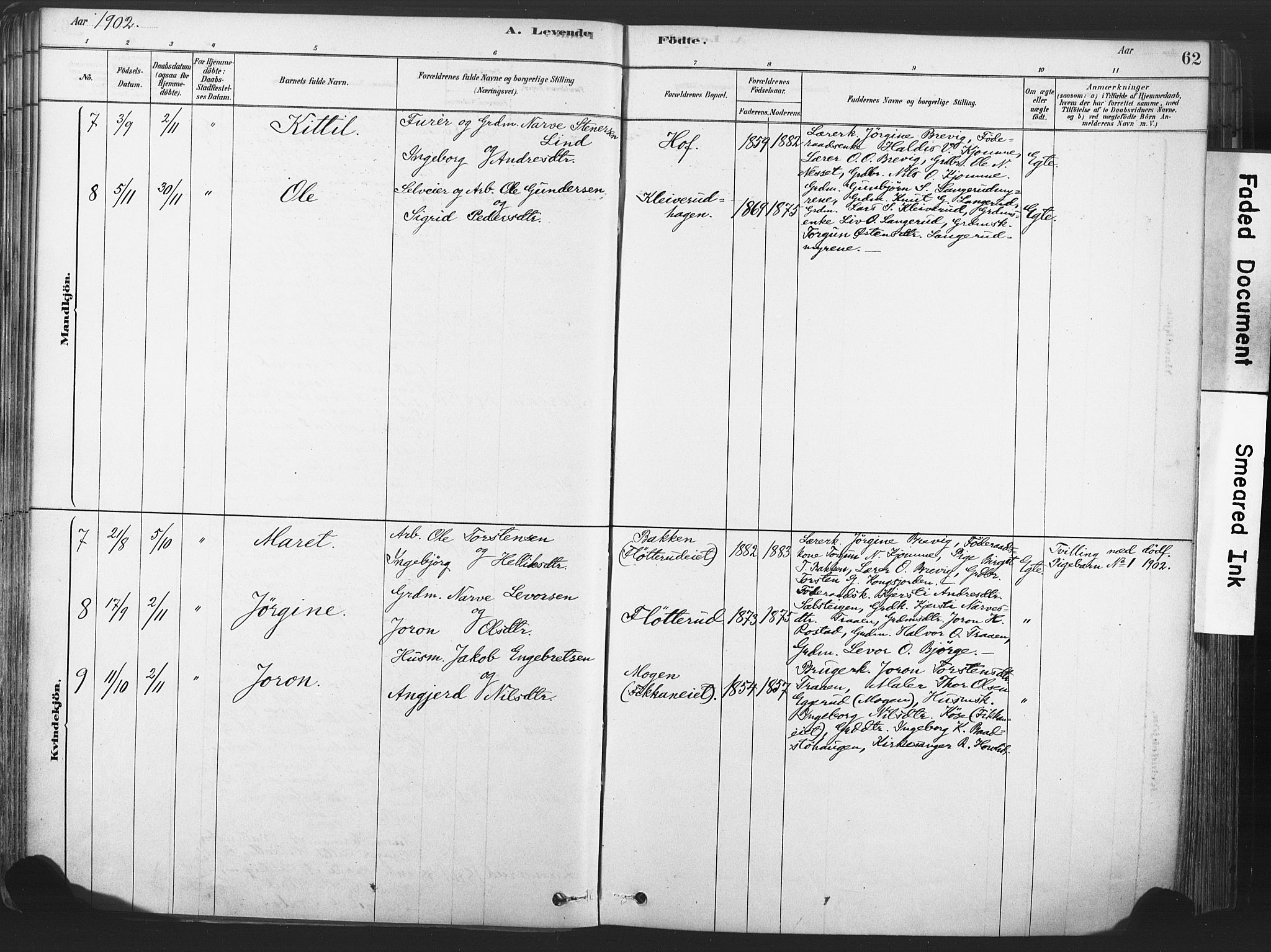 Rollag kirkebøker, AV/SAKO-A-240/F/Fa/L0011: Parish register (official) no. I 11, 1878-1902, p. 62