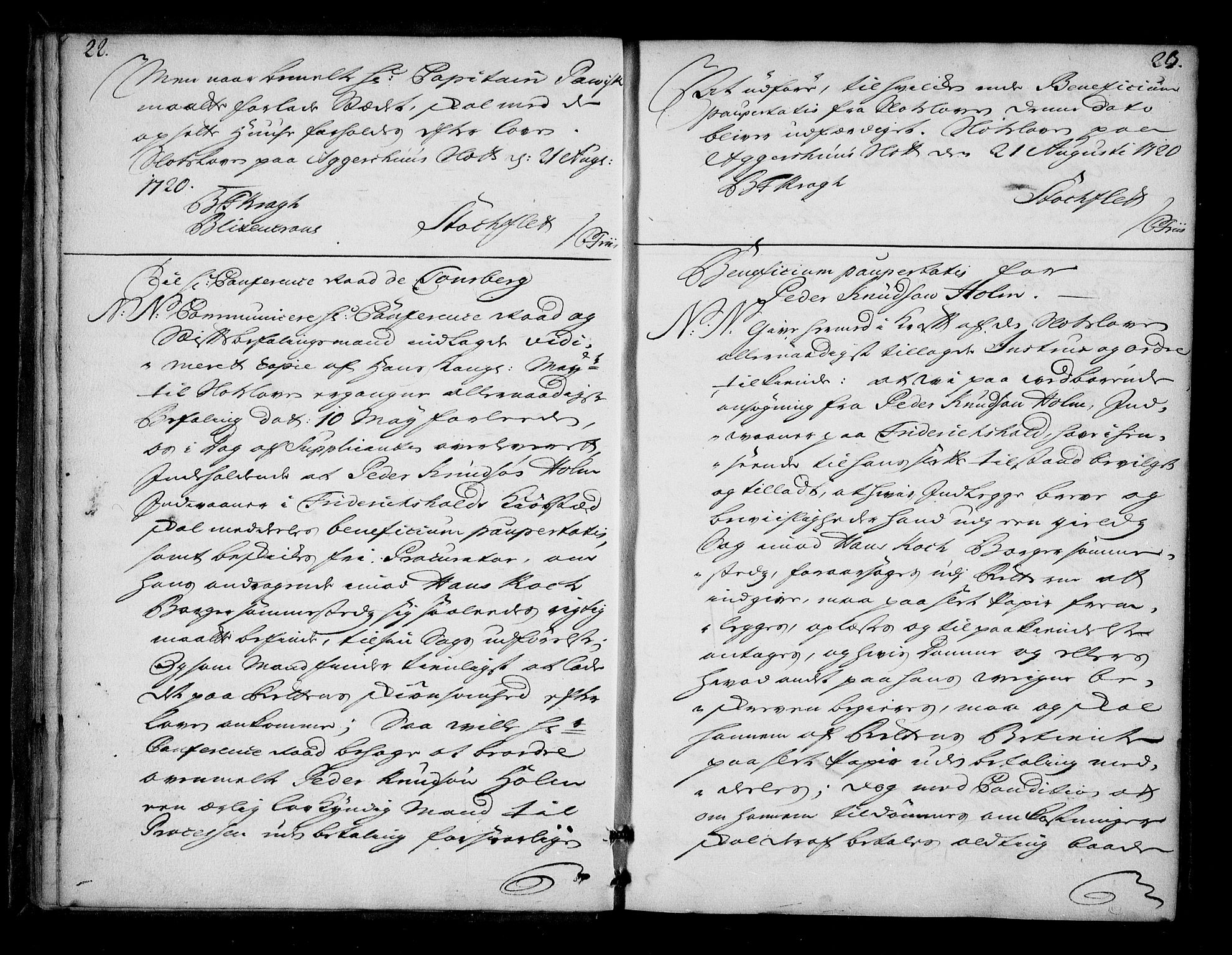 Stattholderembetet 1572-1771, AV/RA-EA-2870/Bd/L0013: Ordreprotokoll, 1720-1722, p. 22-23