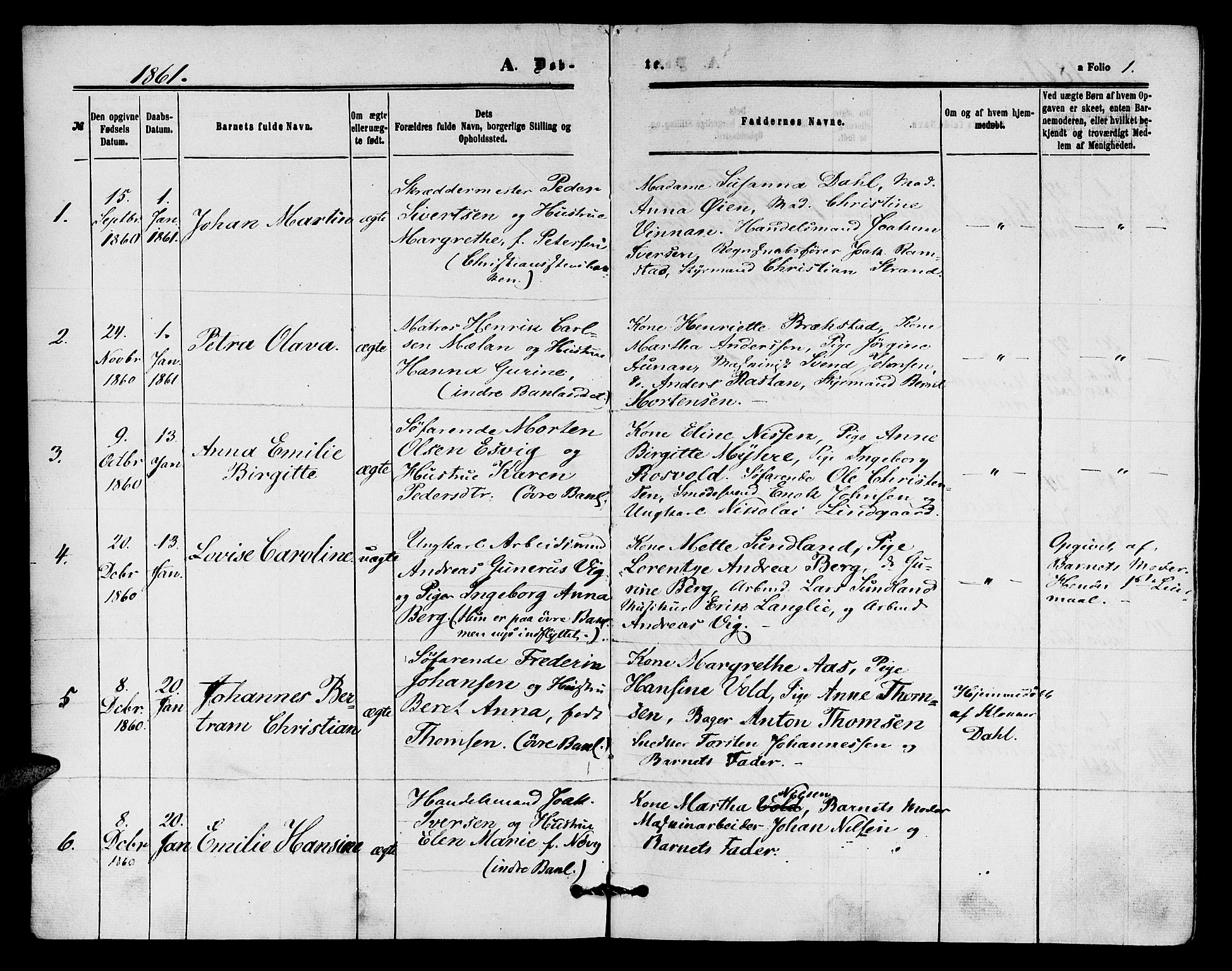 Ministerialprotokoller, klokkerbøker og fødselsregistre - Sør-Trøndelag, SAT/A-1456/604/L0185: Parish register (official) no. 604A06, 1861-1865, p. 1