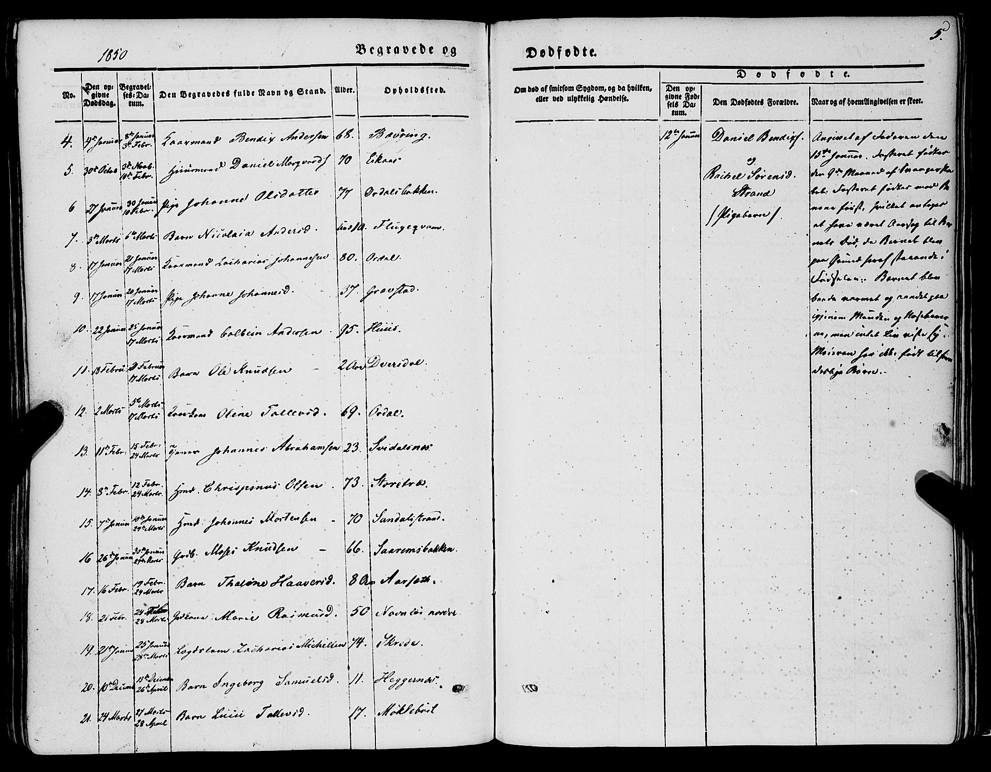 Jølster sokneprestembete, SAB/A-80701/H/Haa/Haaa/L0010: Parish register (official) no. A 10, 1847-1865, p. 5