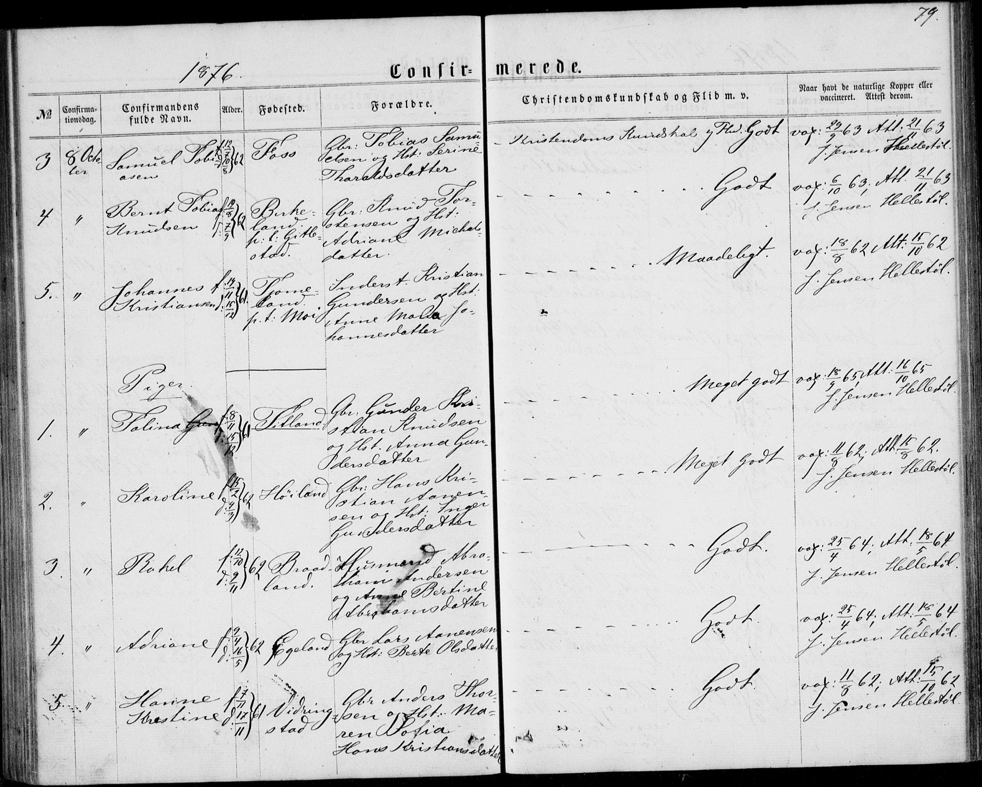 Lyngdal sokneprestkontor, AV/SAK-1111-0029/F/Fa/Fab/L0002: Parish register (official) no. A 2, 1861-1878, p. 79