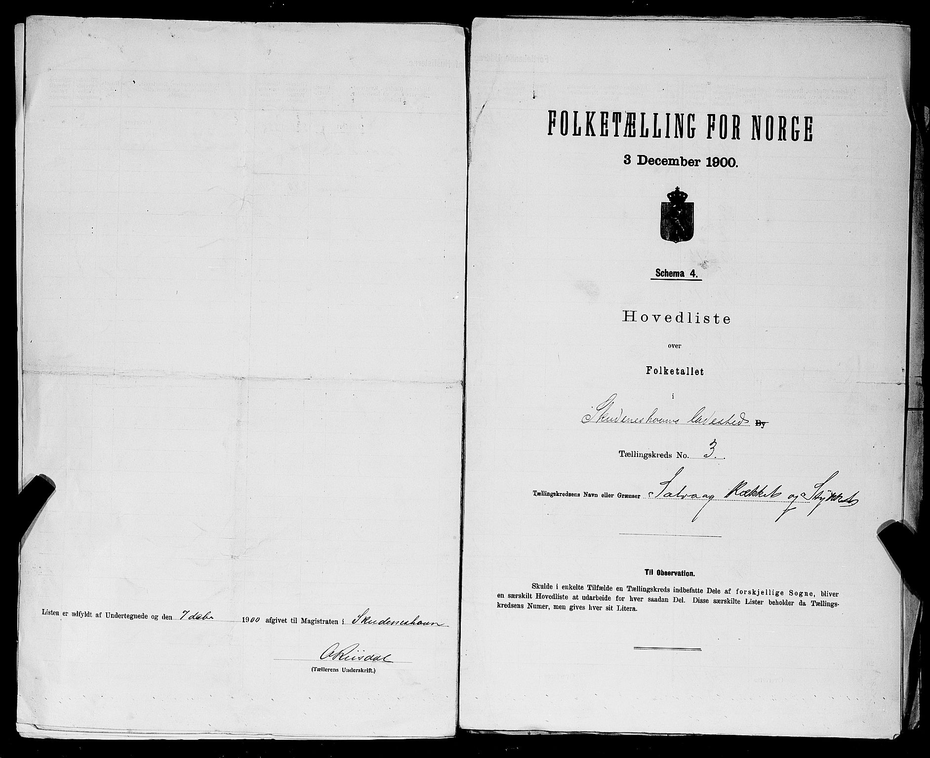 SAST, 1900 census for Skudeneshavn, 1900, p. 13