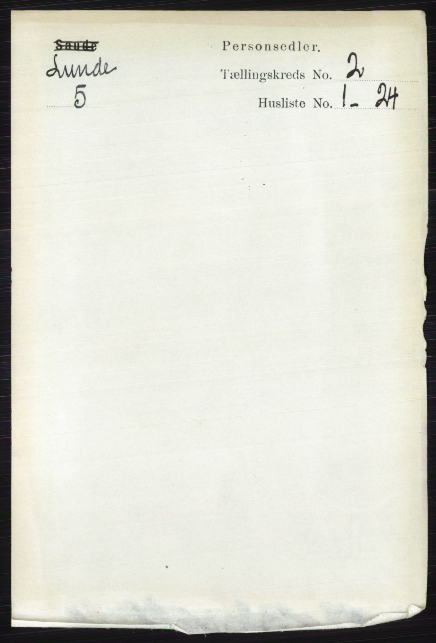 RA, 1891 census for 0820 Lunde, 1891, p. 357