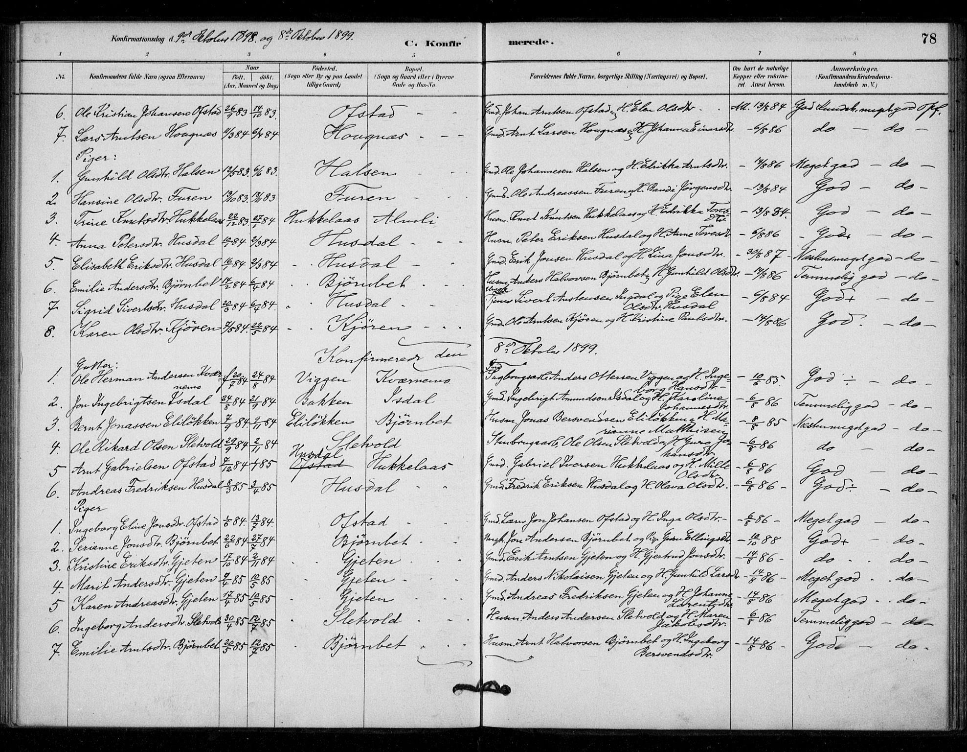 Ministerialprotokoller, klokkerbøker og fødselsregistre - Sør-Trøndelag, AV/SAT-A-1456/670/L0836: Parish register (official) no. 670A01, 1879-1904, p. 78