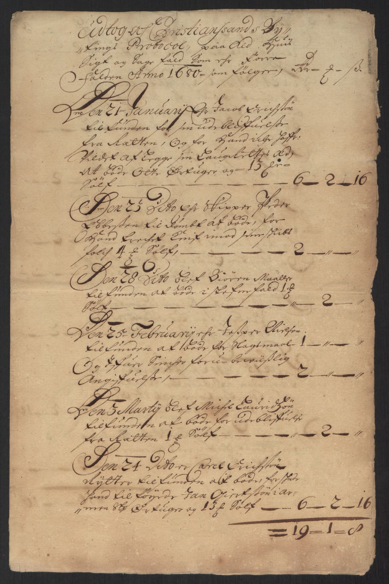 Rentekammeret inntil 1814, Reviderte regnskaper, Byregnskaper, AV/RA-EA-4066/R/Rm/L0284: [M17] Sikt og sakefall, 1658-1680, p. 99