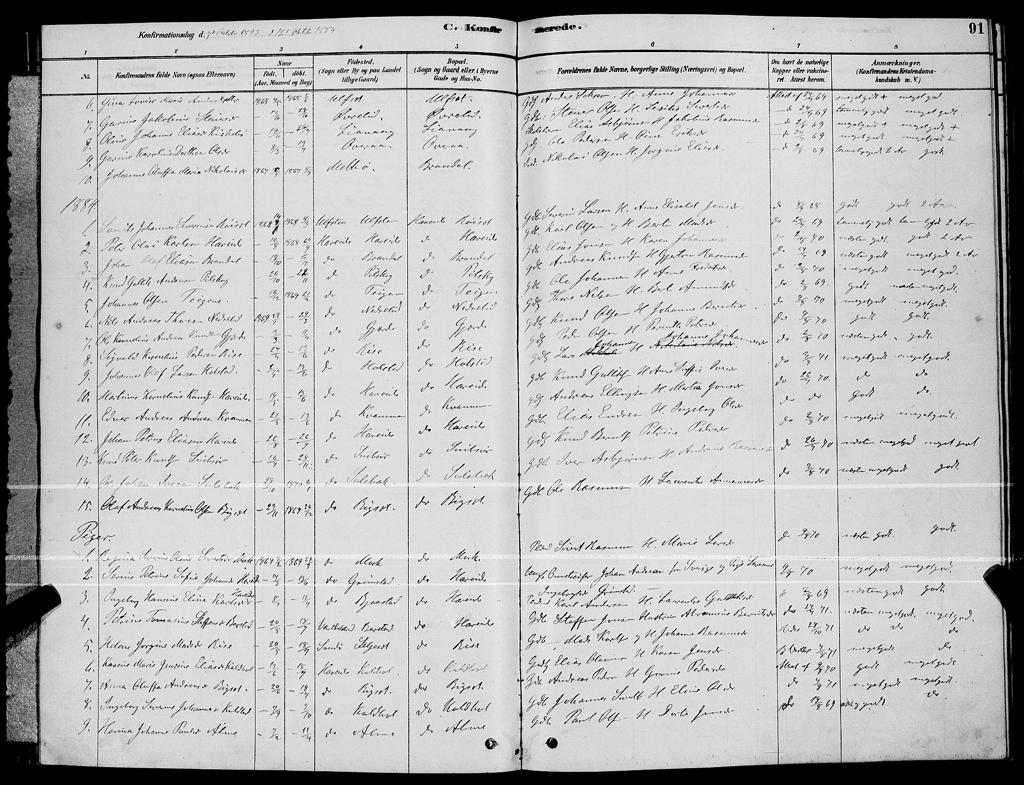 Ministerialprotokoller, klokkerbøker og fødselsregistre - Møre og Romsdal, AV/SAT-A-1454/510/L0125: Parish register (copy) no. 510C02, 1878-1900, p. 91