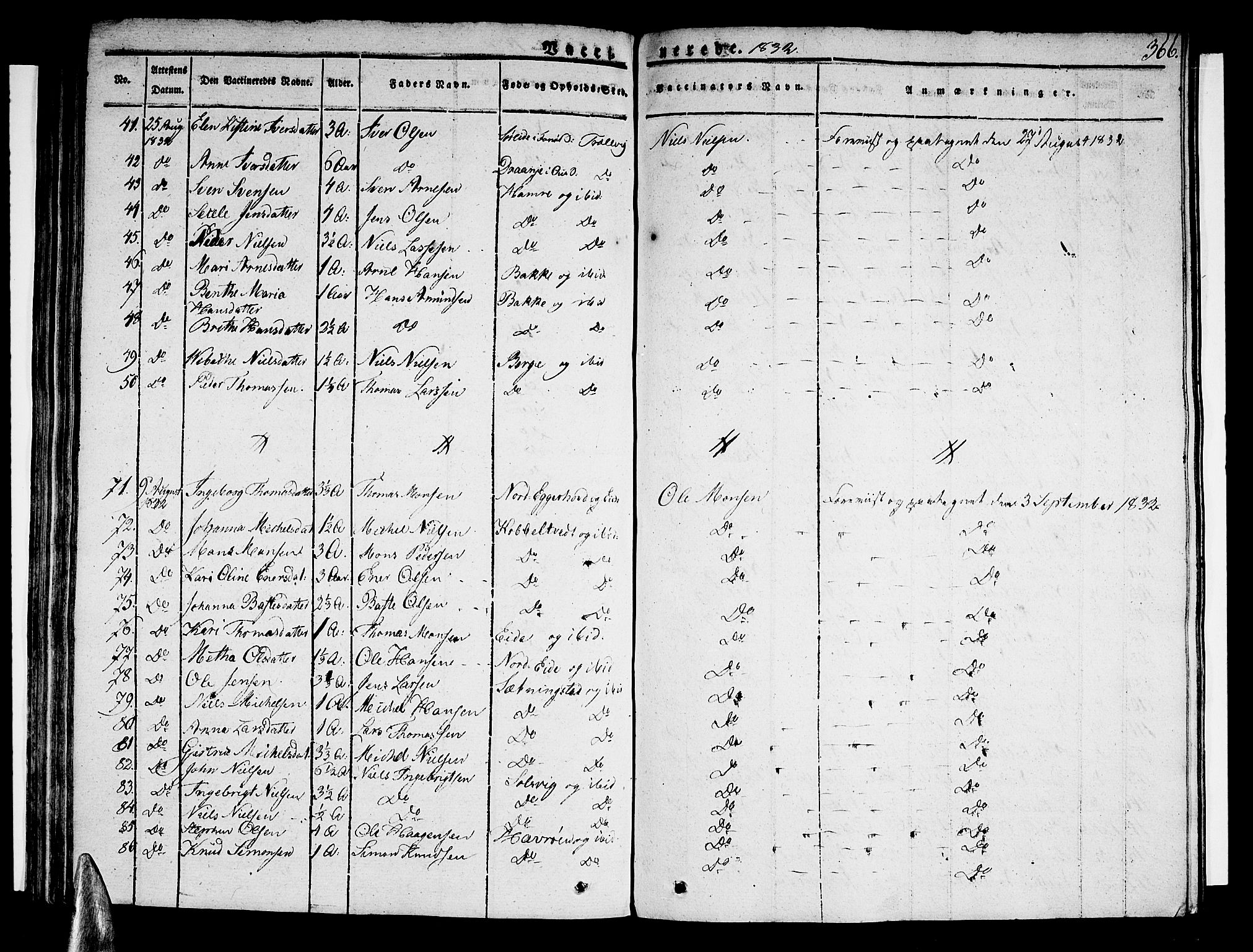 Sund sokneprestembete, AV/SAB-A-99930: Parish register (official) no. A 12, 1825-1835, p. 366