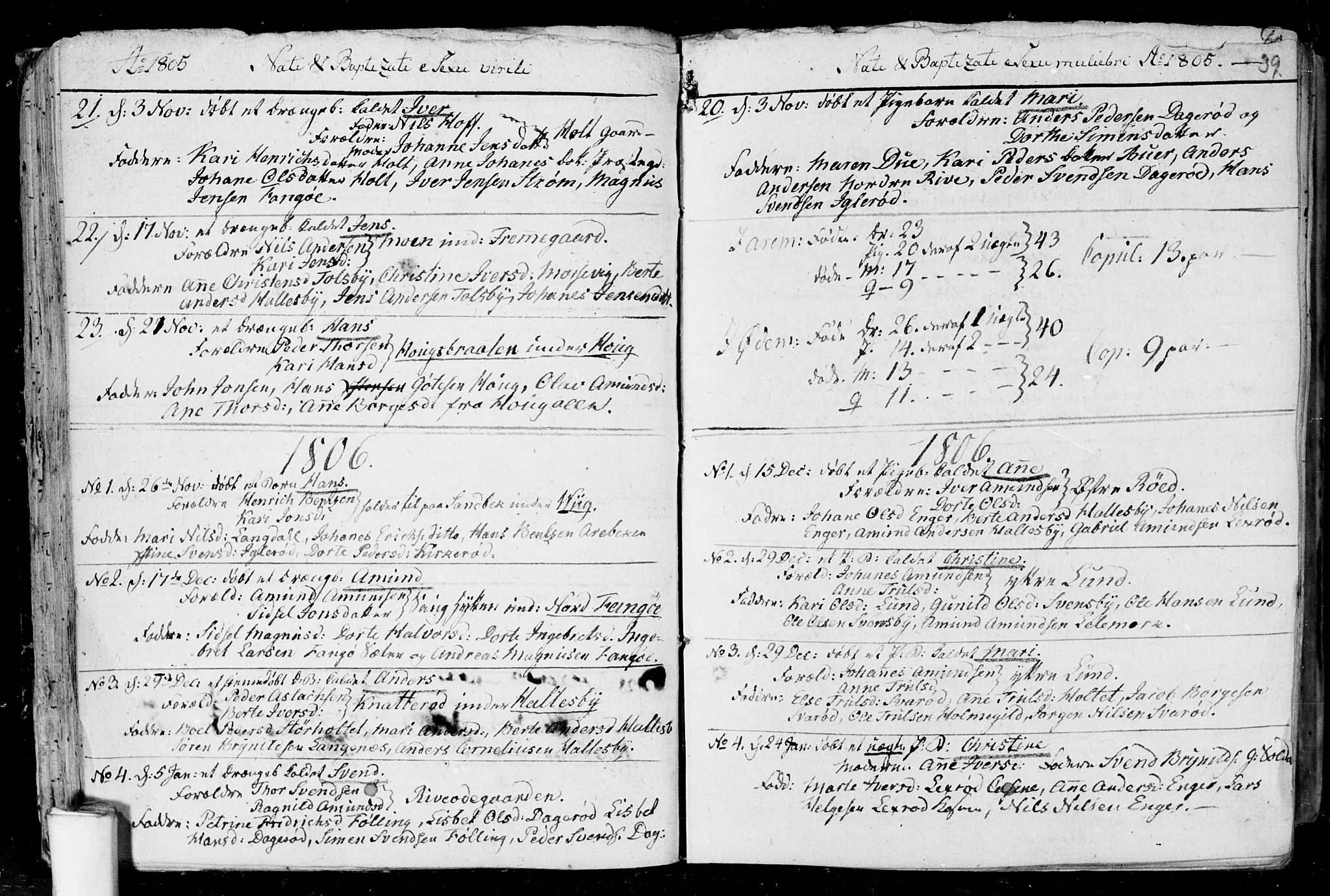 Aremark prestekontor Kirkebøker, SAO/A-10899/F/Fa/L0004: Parish register (official) no. I 4, 1796-1814, p. 39