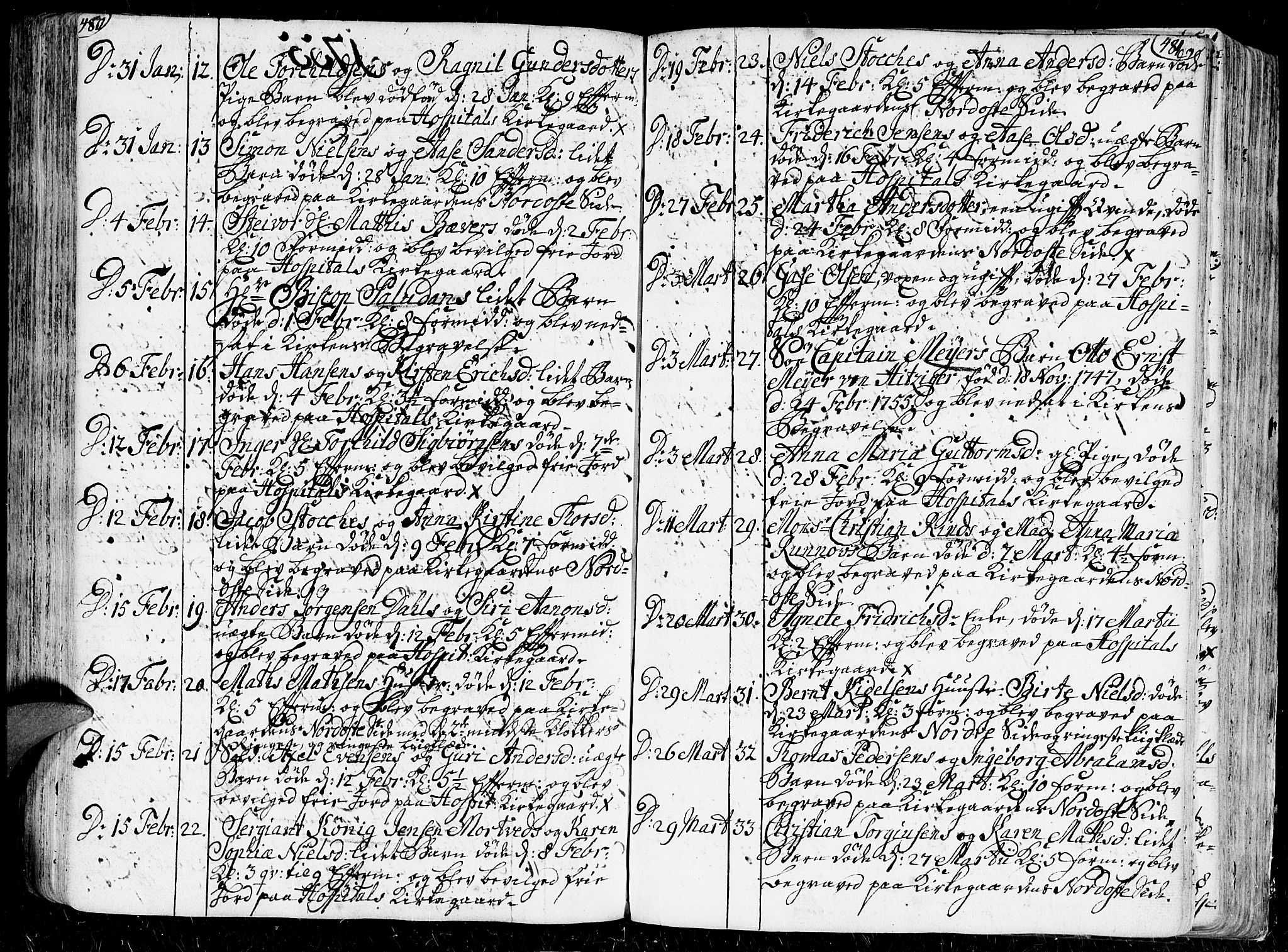 Kristiansand domprosti, AV/SAK-1112-0006/F/Fa/L0001: Parish register (official) no. A 1, 1734-1793, p. 480-481