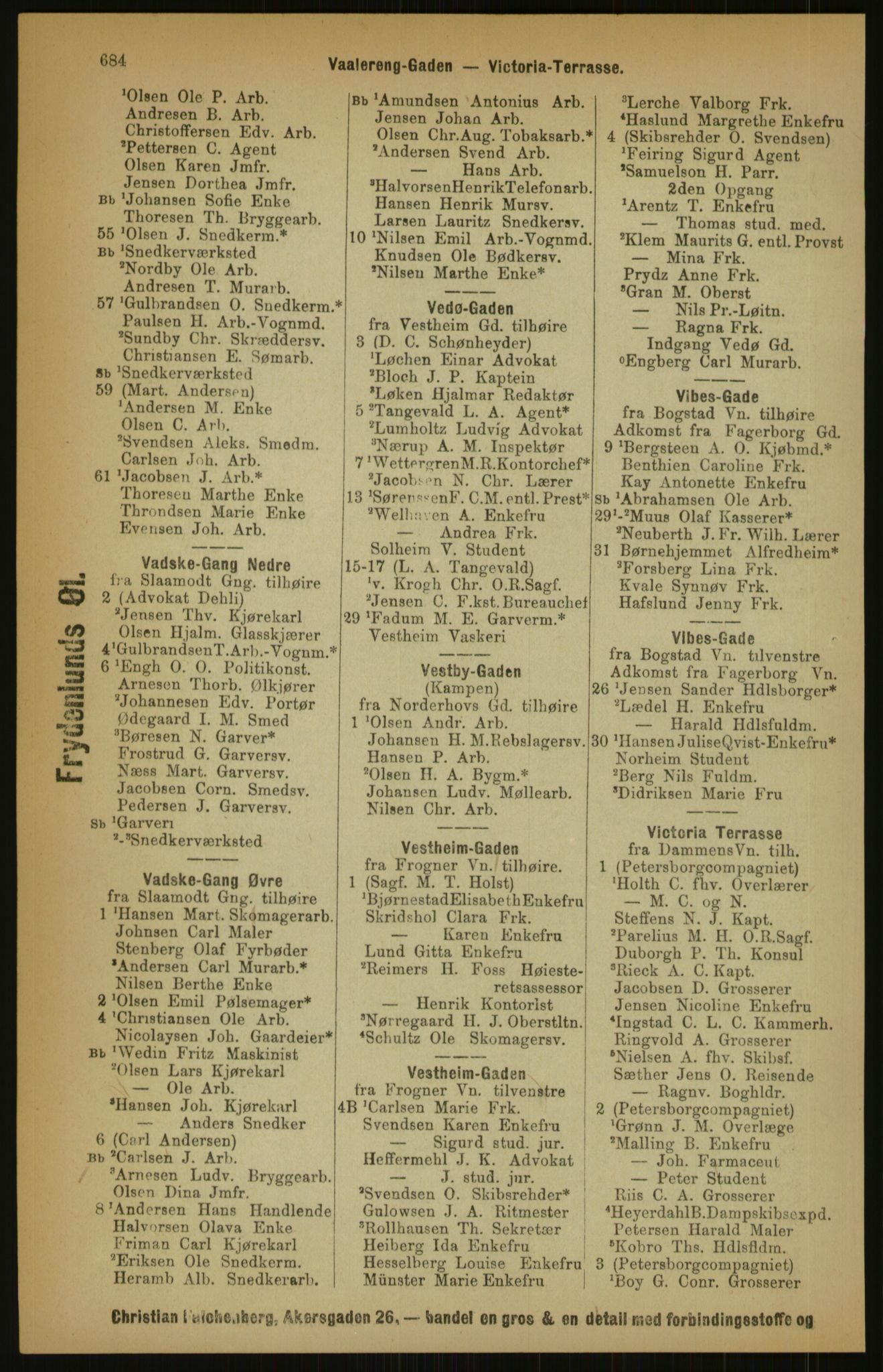 Kristiania/Oslo adressebok, PUBL/-, 1891, p. 684