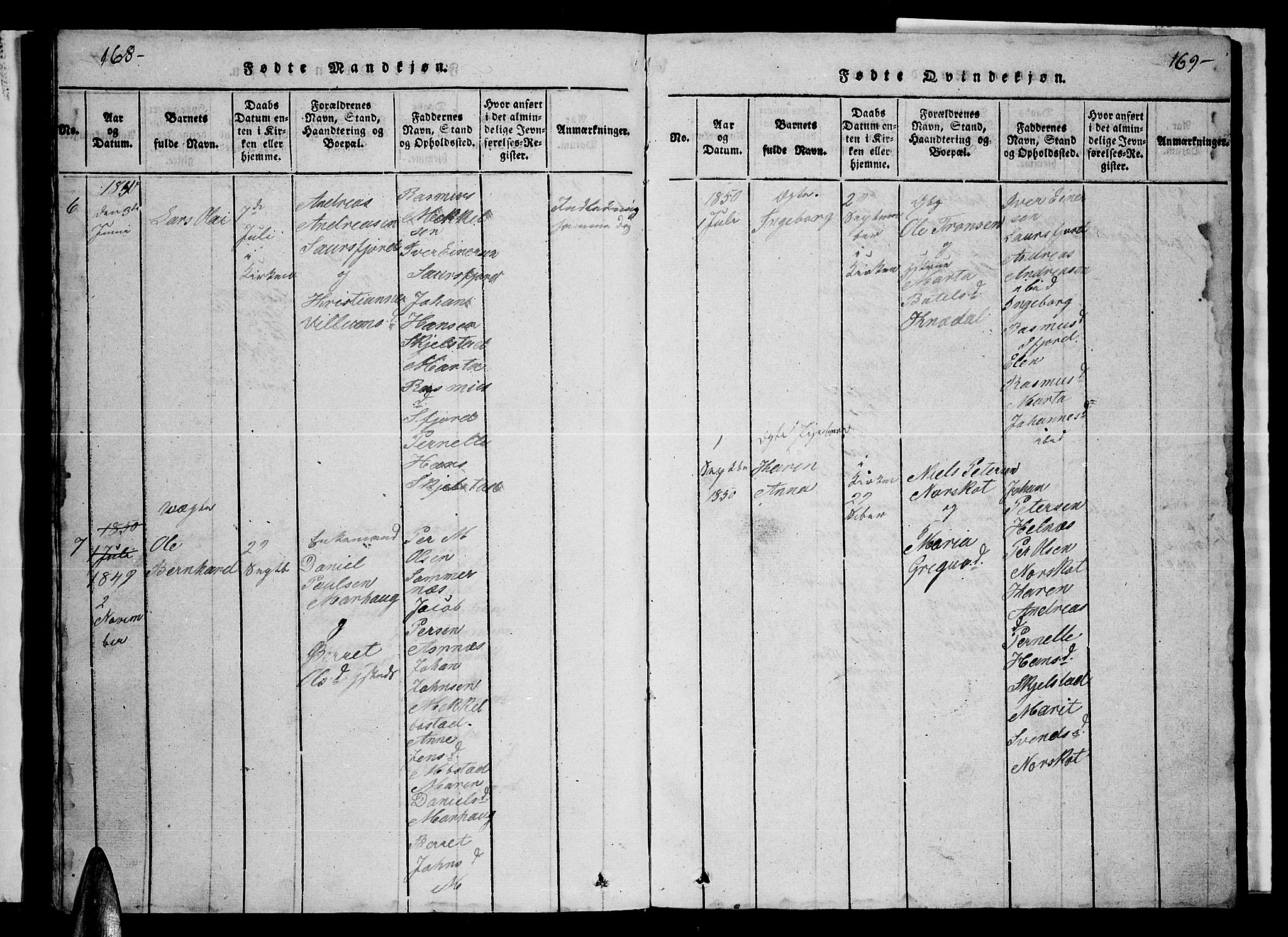 Ministerialprotokoller, klokkerbøker og fødselsregistre - Nordland, AV/SAT-A-1459/857/L0826: Parish register (copy) no. 857C01, 1821-1852, p. 168-169