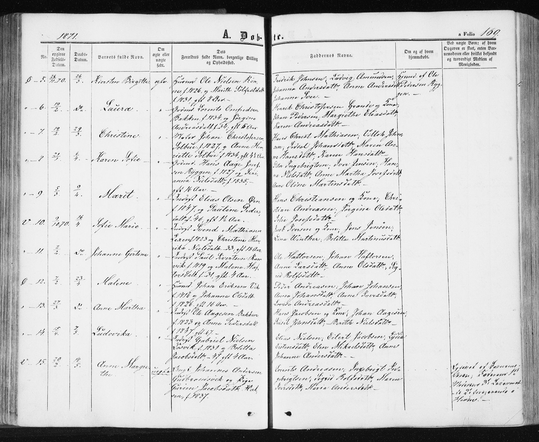 Ministerialprotokoller, klokkerbøker og fødselsregistre - Sør-Trøndelag, SAT/A-1456/659/L0737: Parish register (official) no. 659A07, 1857-1875, p. 169