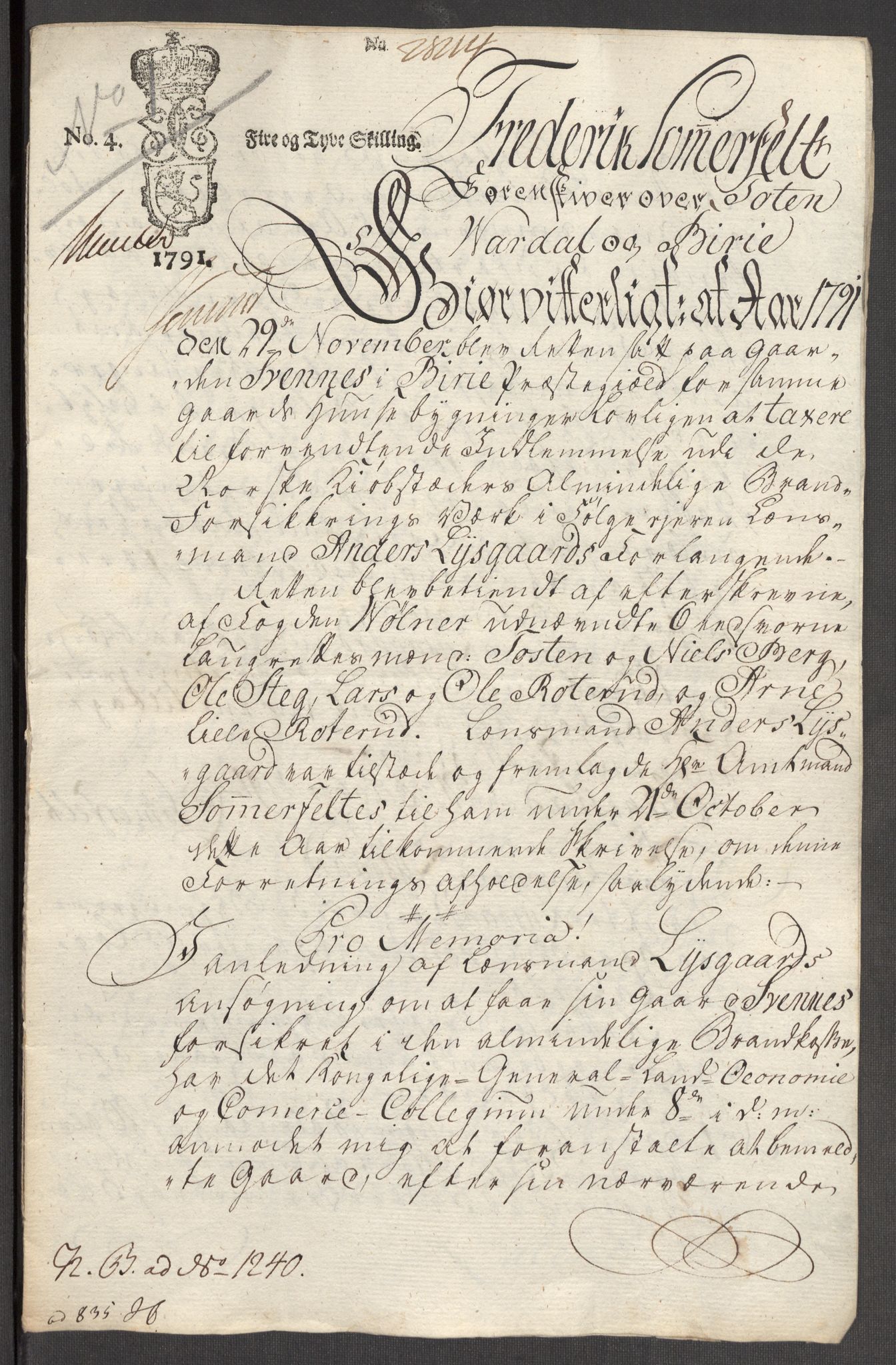 Kommersekollegiet, Brannforsikringskontoret 1767-1814, RA/EA-5458/F/Fb/L0063/0002: Kristians amt / Forandringer, 1791-1813