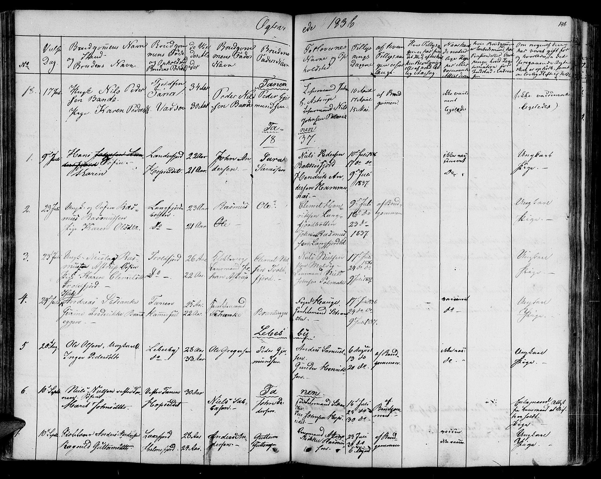 Lebesby sokneprestkontor, SATØ/S-1353/H/Ha/L0003kirke: Parish register (official) no. 3, 1833-1852, p. 146