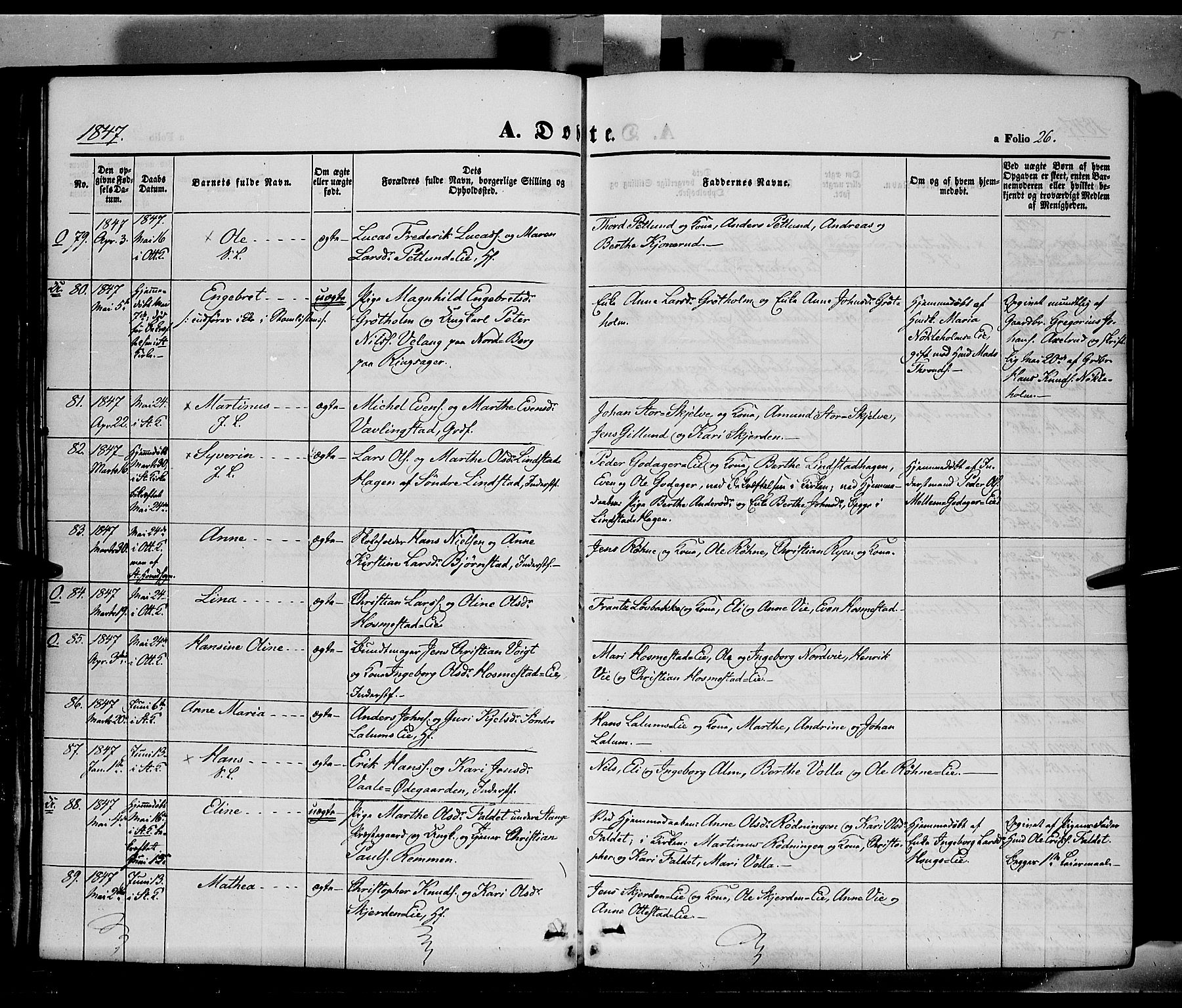 Stange prestekontor, SAH/PREST-002/K/L0011: Parish register (official) no. 11, 1846-1852, p. 26