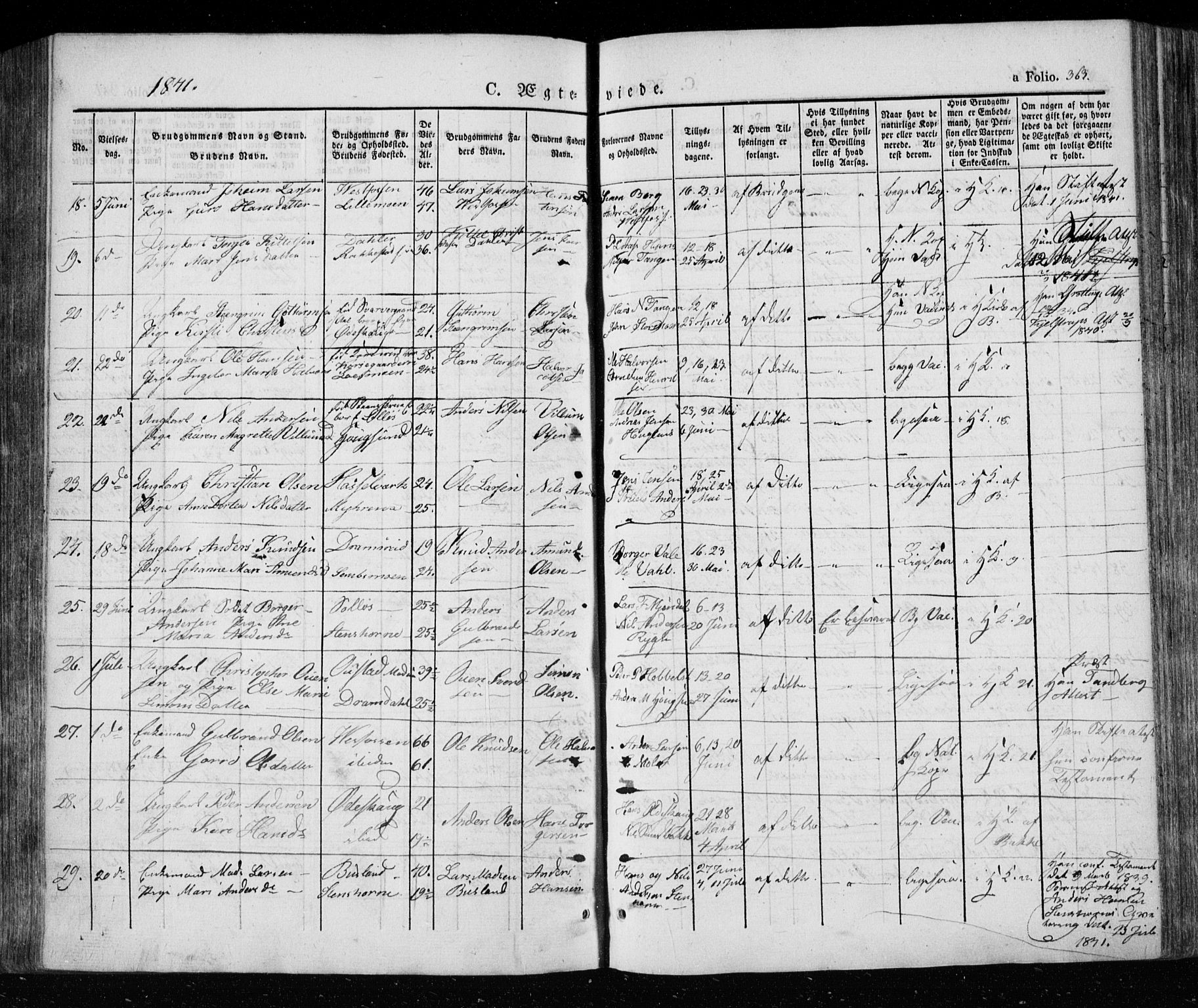 Eiker kirkebøker, SAKO/A-4/F/Fa/L0013a: Parish register (official) no. I 13A, 1832-1845, p. 363