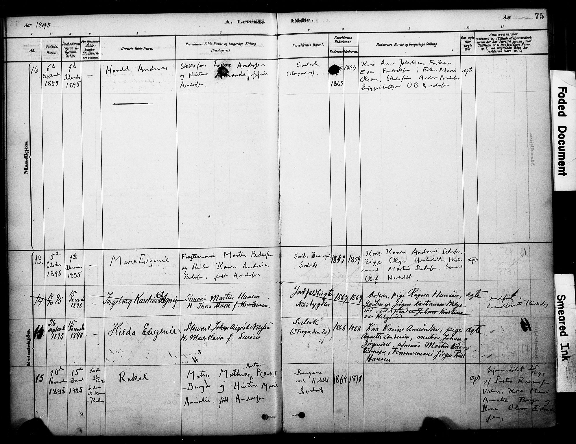 Strømm kirkebøker, AV/SAKO-A-322/F/Fb/L0001: Parish register (official) no. II 1, 1878-1899, p. 75