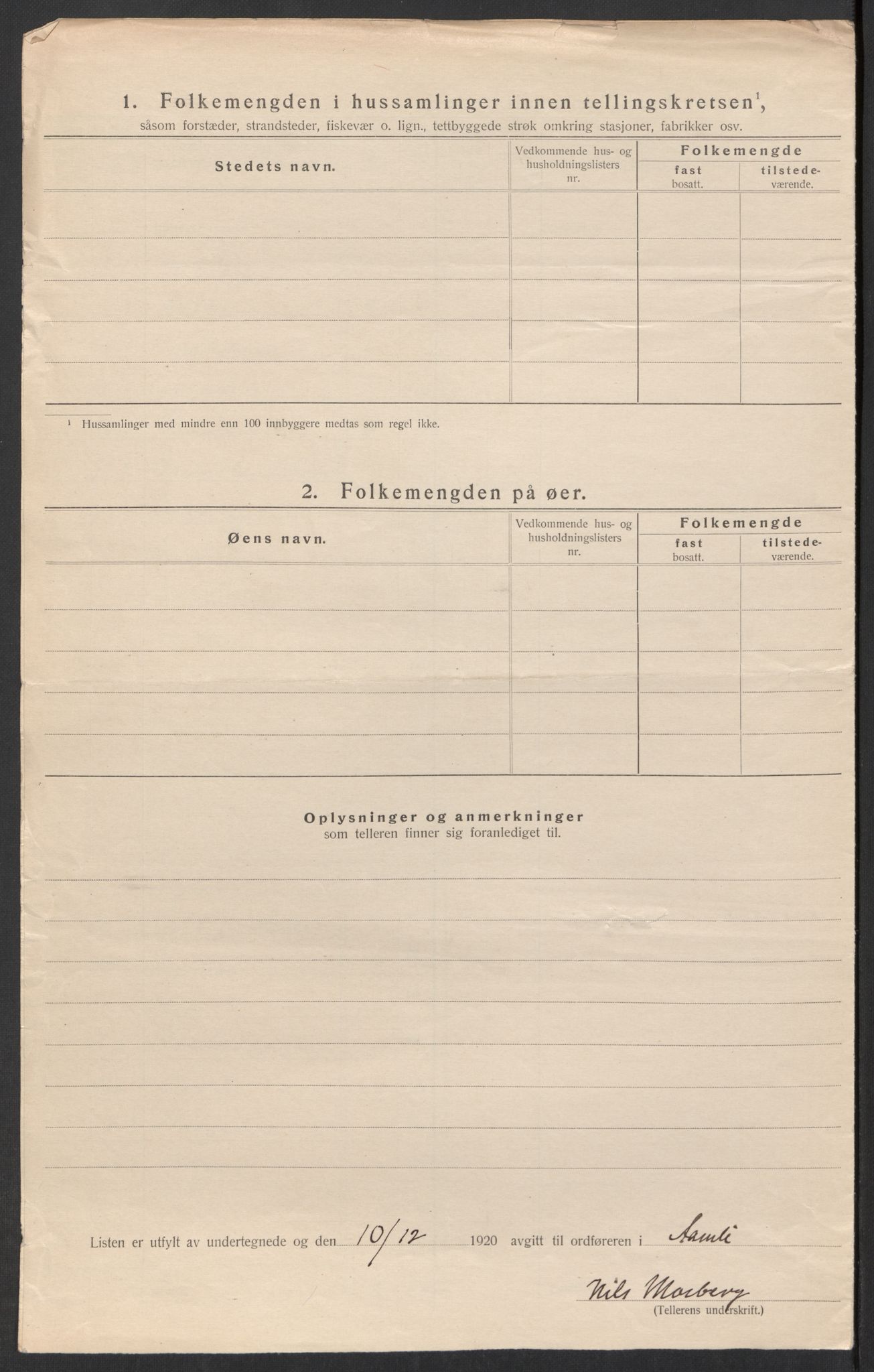 SAK, 1920 census for Åmli, 1920, p. 26