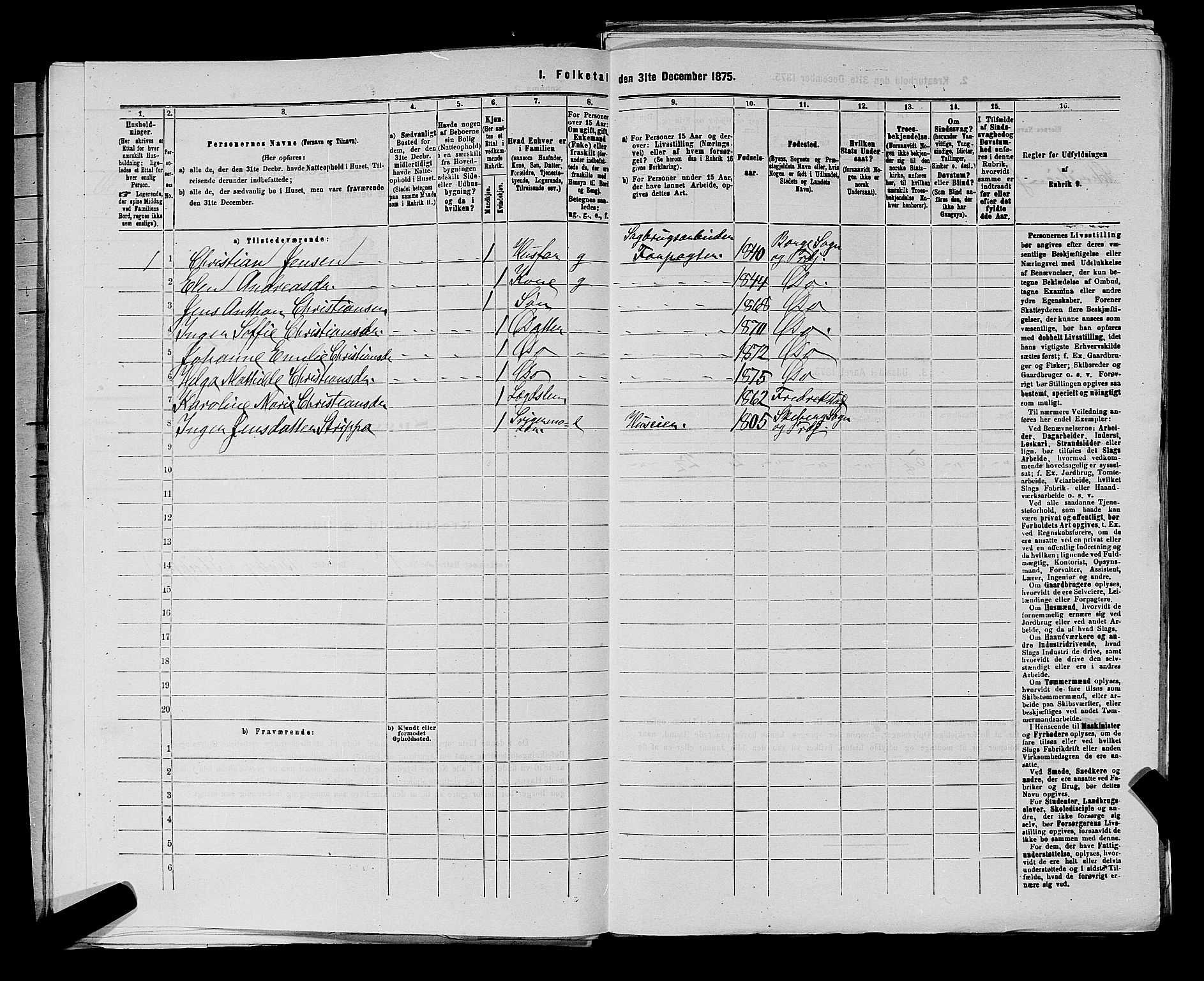 RA, 1875 census for 0113P Borge, 1875, p. 44