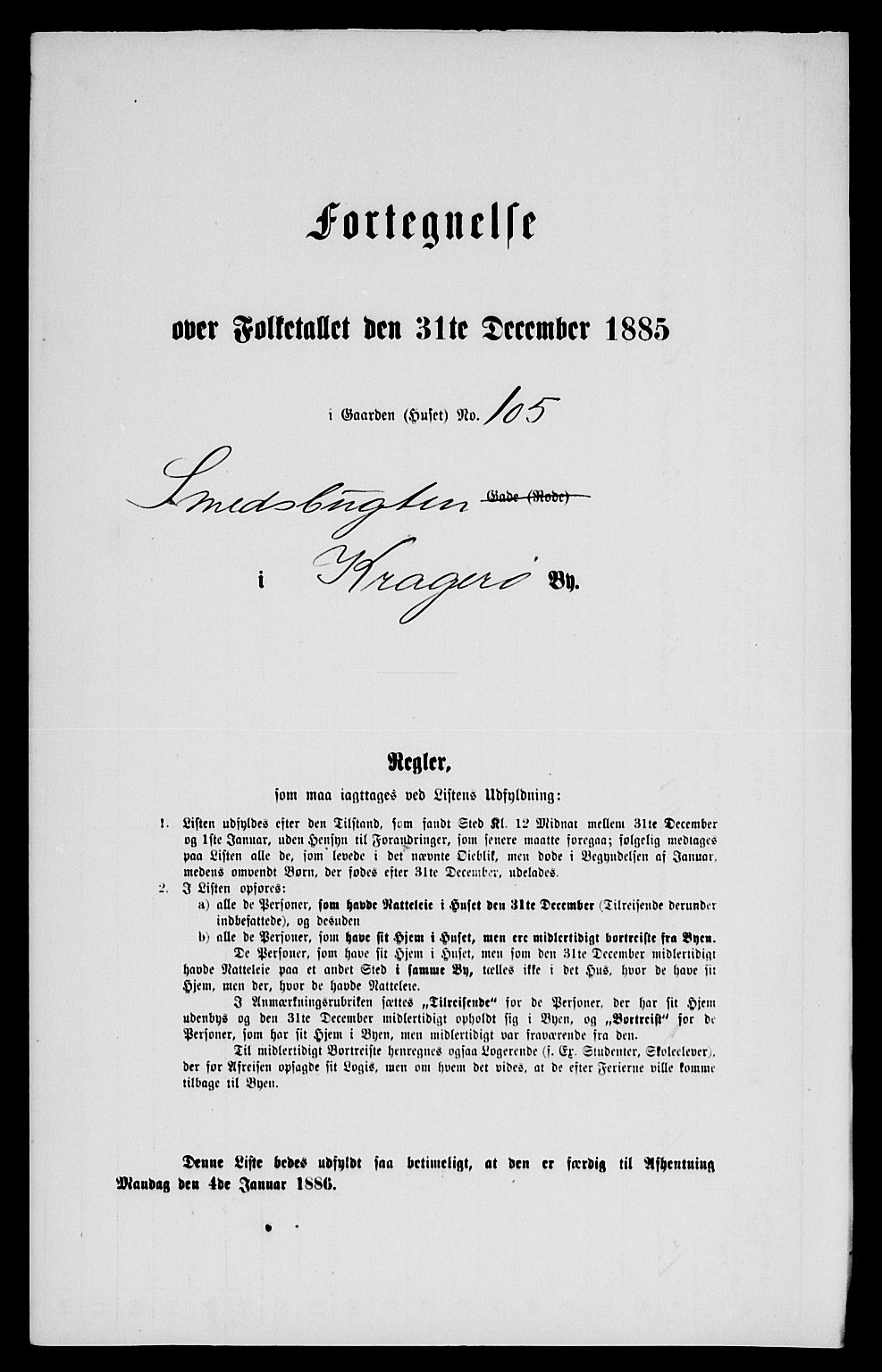 SAKO, 1885 census for 0801 Kragerø, 1885, p. 207