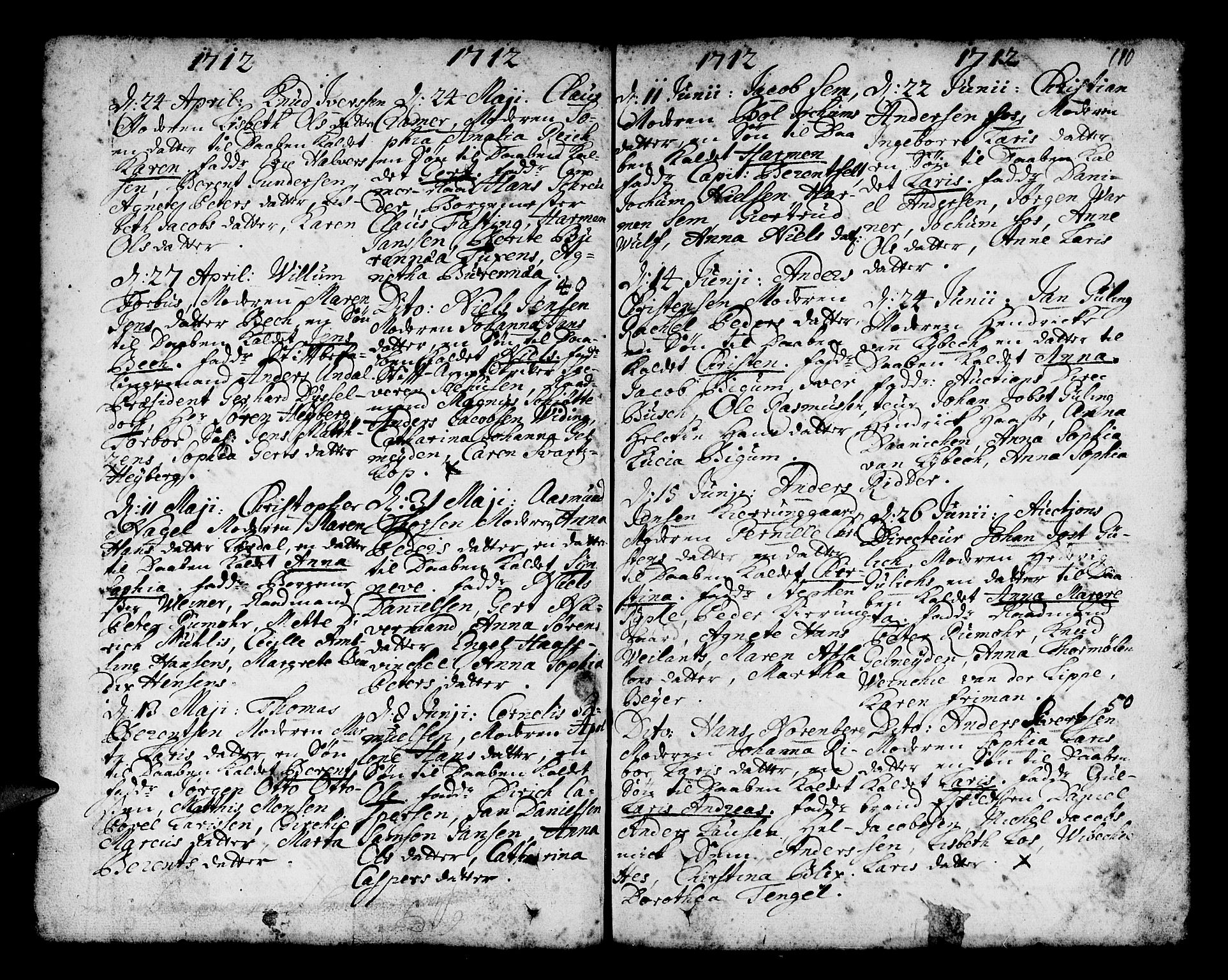 Nykirken Sokneprestembete, AV/SAB-A-77101/H/Haa/L0002: Parish register (official) no. A 2, 1700-1723, p. 110