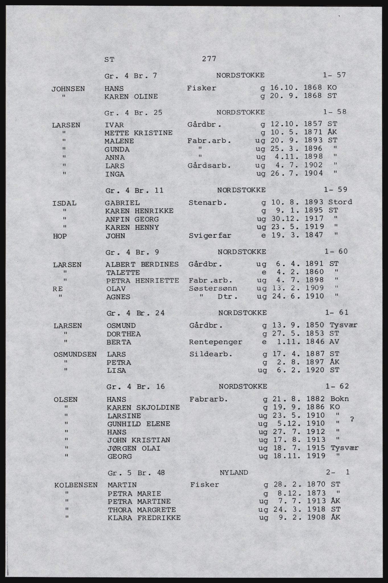 SAST, Copy of 1920 census for Karmøy, 1920, p. 297