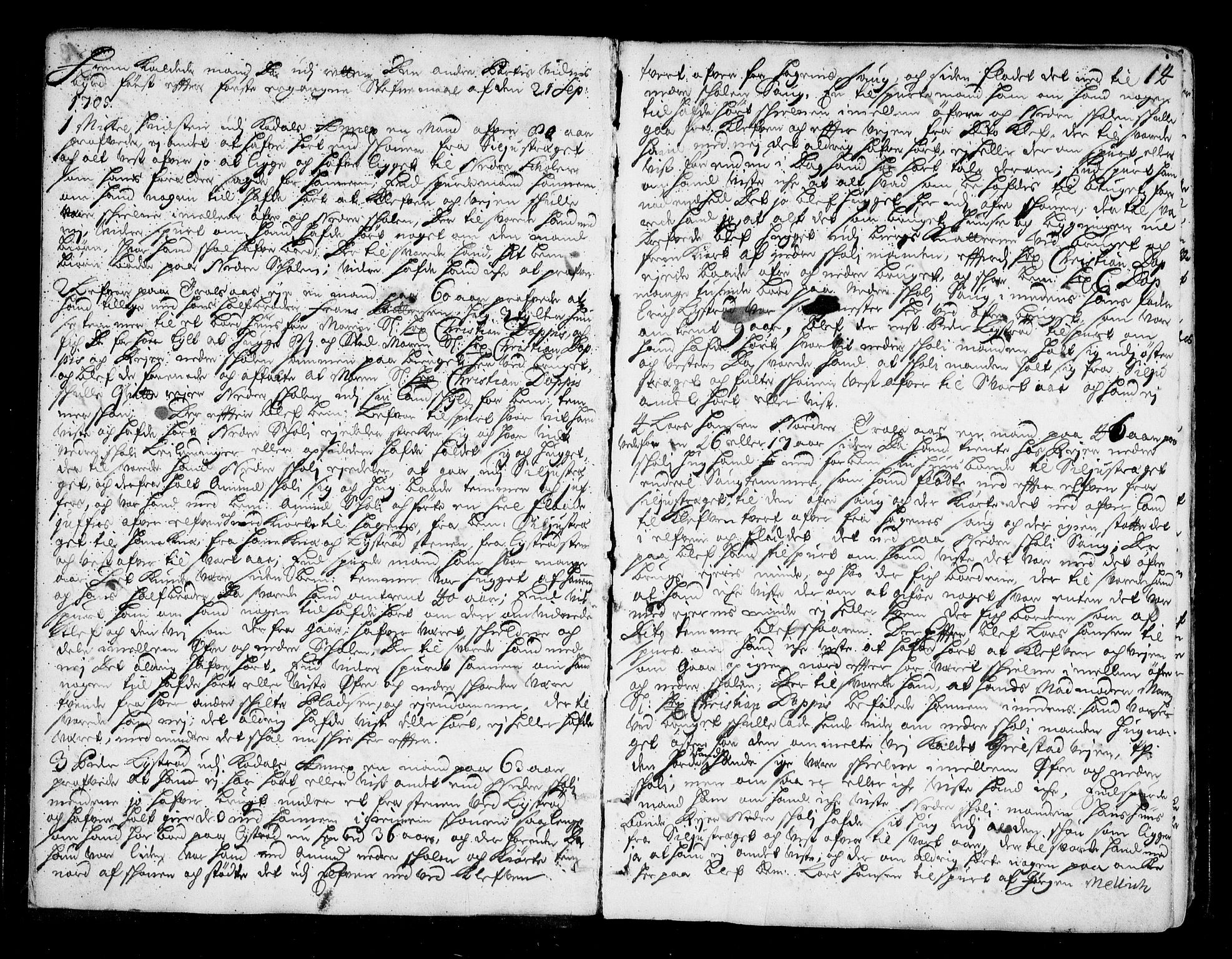 Larvik sorenskriveri, AV/SAKO-A-83/F/Fa/L0011: Tingbok, 1706-1710, p. 14