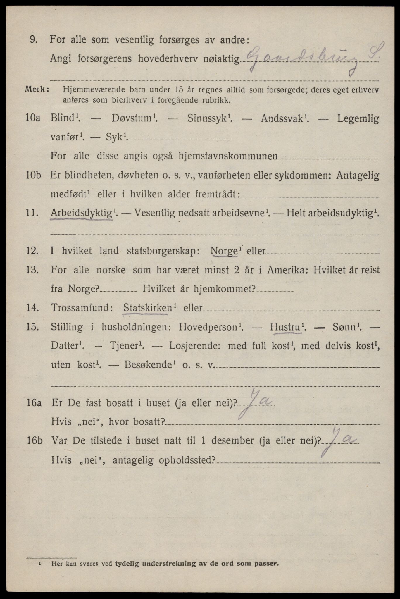 SAST, 1920 census for Bjerkreim, 1920, p. 1981