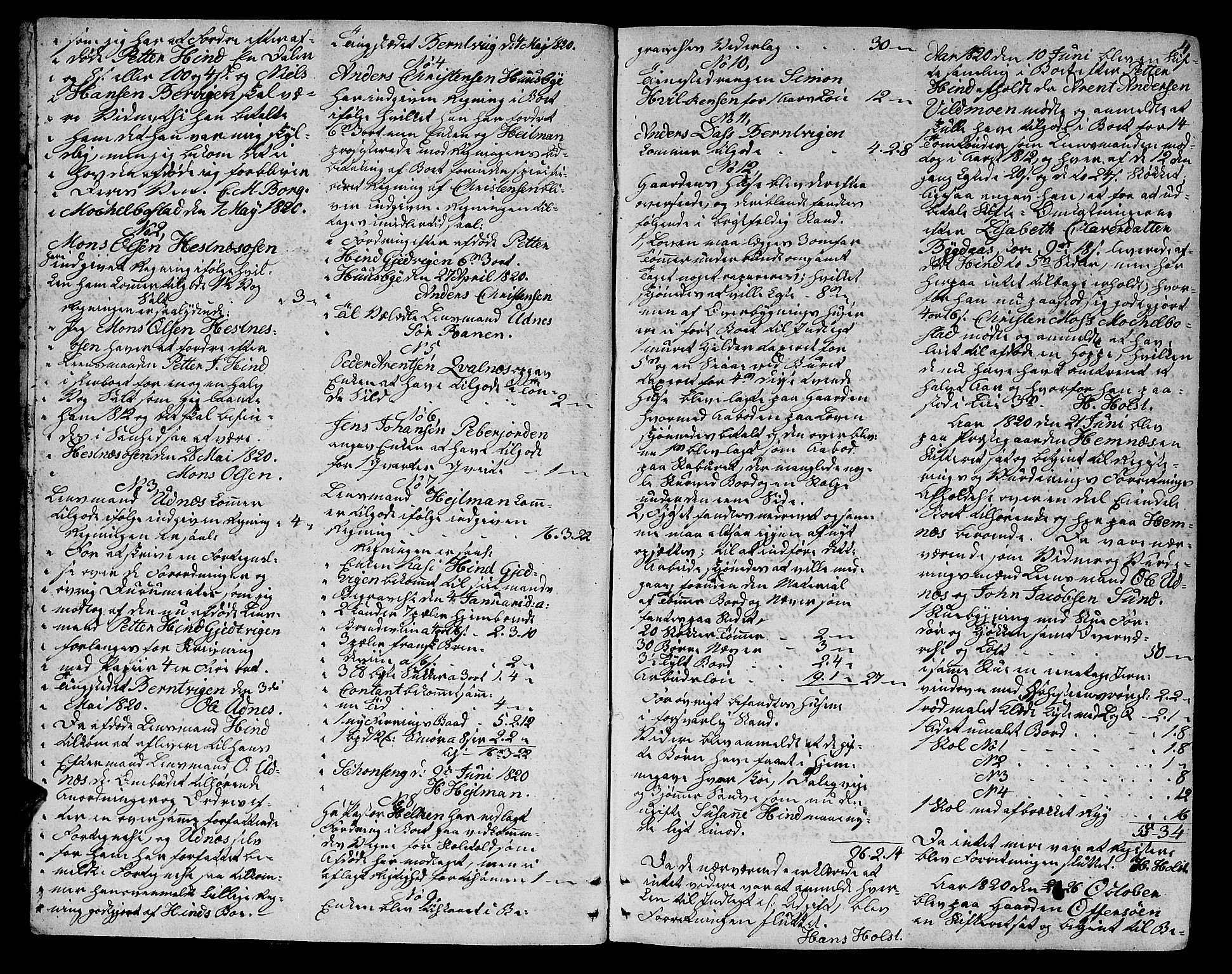 Helgeland sorenskriveri, AV/SAT-A-0004/3/3A/L0088: Skifteprotokoll 33, 1820-1822, p. 3b-4a