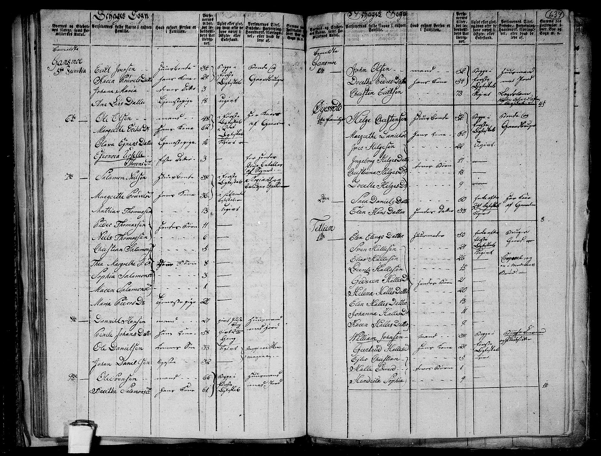 RA, 1801 census for 1744P Overhalla, 1801, p. 633b-634a