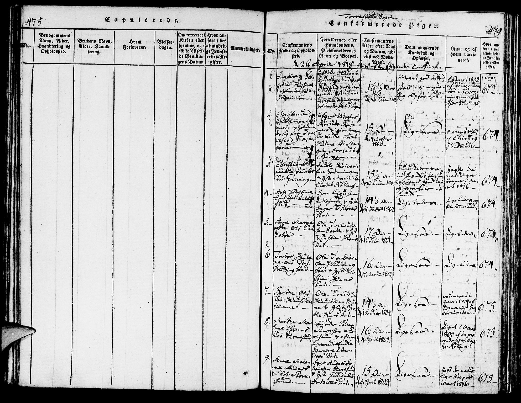 Torvastad sokneprestkontor, SAST/A -101857/H/Ha/Haa/L0004: Parish register (official) no. A 3 /1, 1817-1836, p. 478-479