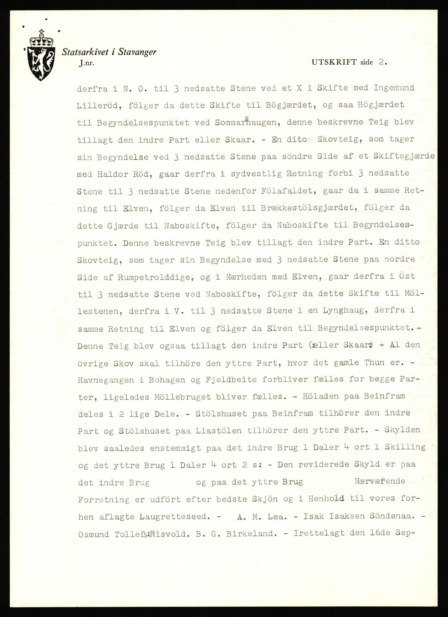 Statsarkivet i Stavanger, AV/SAST-A-101971/03/Y/Yj/L0022: Avskrifter sortert etter gårdsnavn: Foss - Frøiland i Hetland, 1750-1930, p. 285