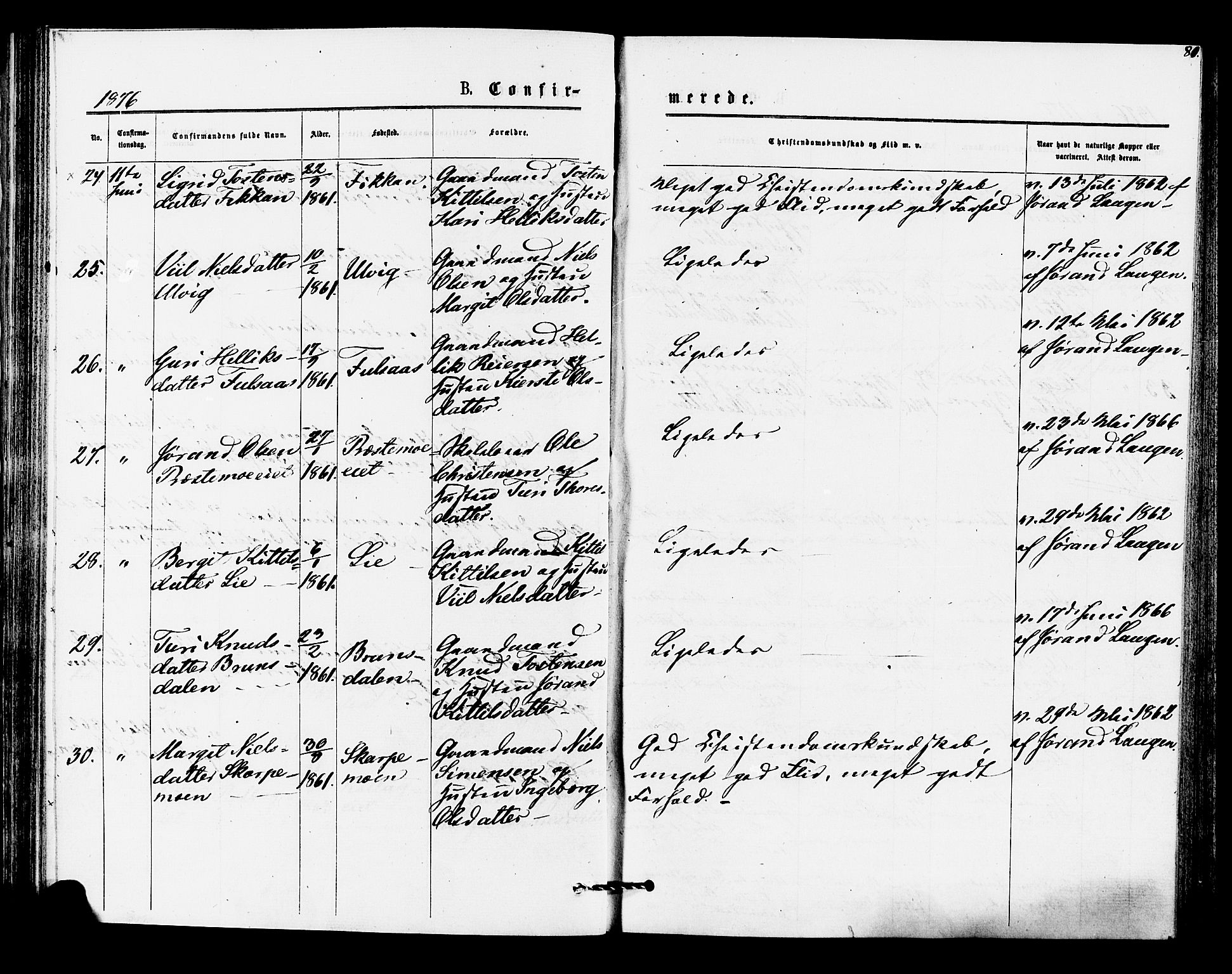 Rollag kirkebøker, AV/SAKO-A-240/F/Fa/L0010: Parish register (official) no. I 10, 1874-1877, p. 81