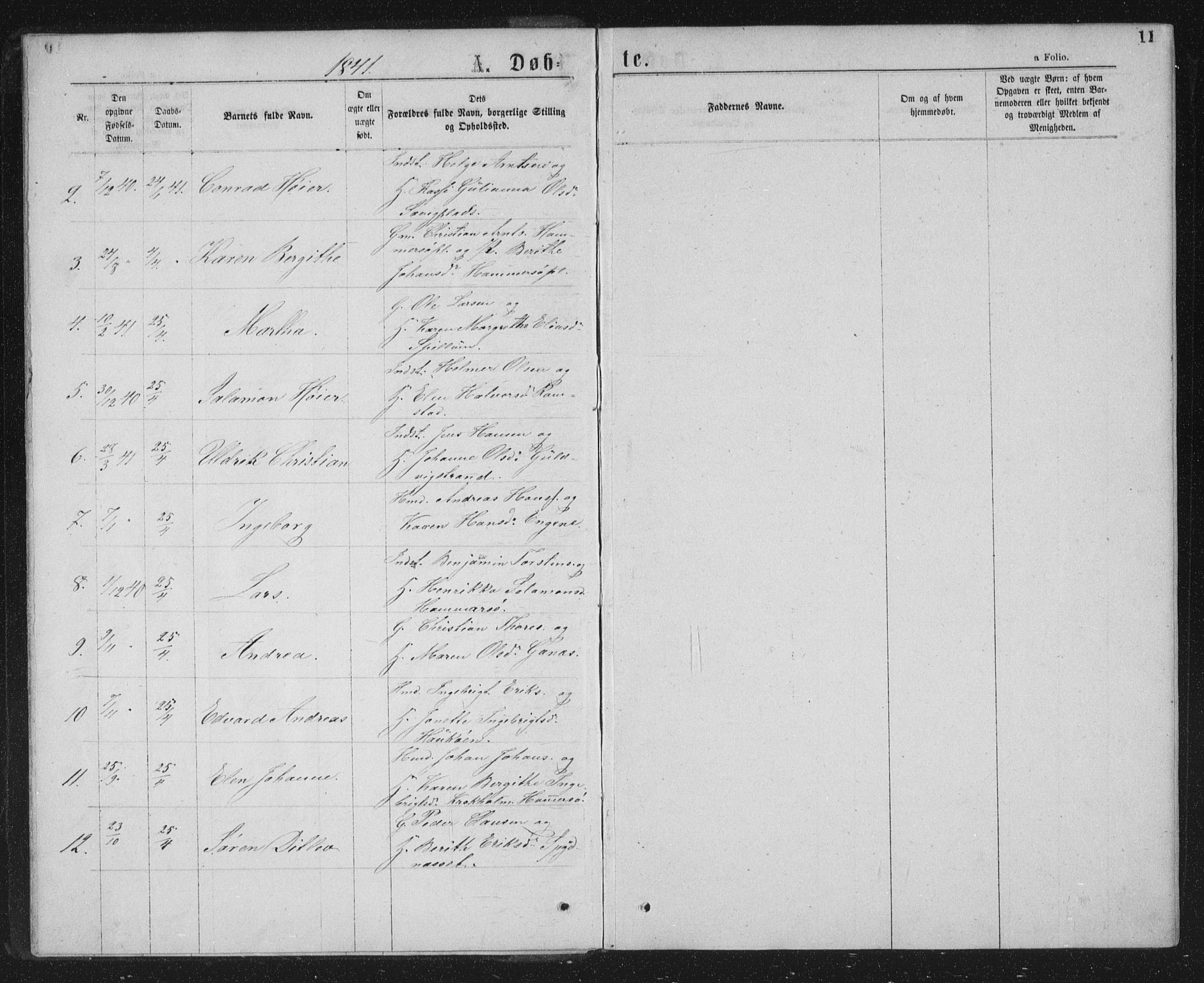 Ministerialprotokoller, klokkerbøker og fødselsregistre - Nord-Trøndelag, AV/SAT-A-1458/768/L0566: Parish register (official) no. 768A01, 1836-1865, p. 11