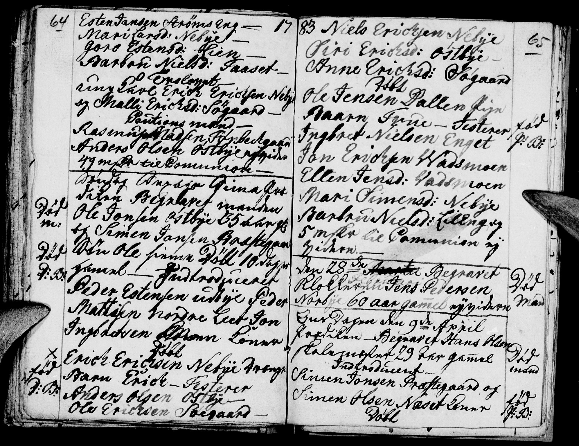 Tynset prestekontor, SAH/PREST-058/H/Ha/Haa/L0012: Parish register (official) no. 12, 1780-1784, p. 64-65