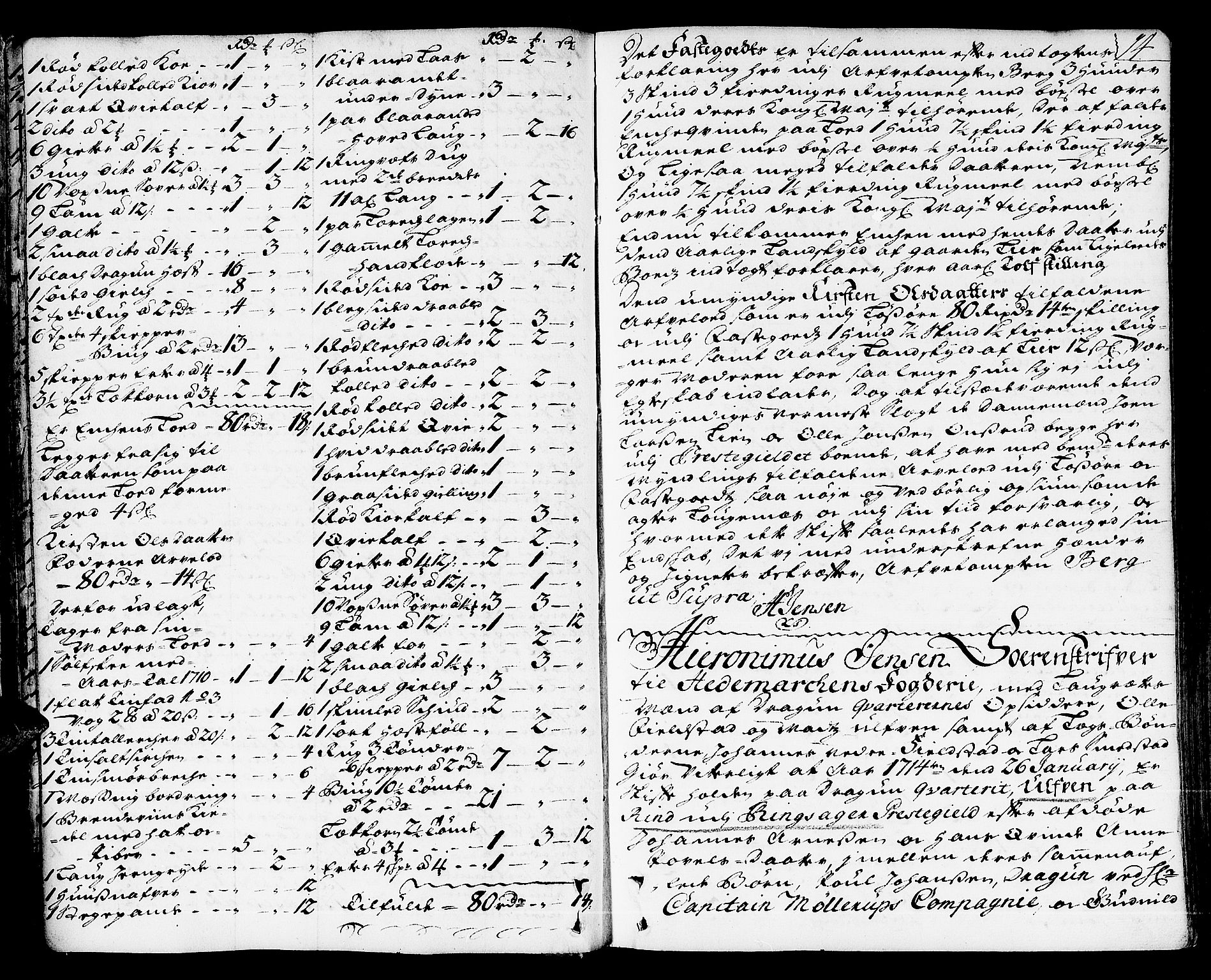Hedemarken sorenskriveri, AV/SAH-TING-034/J/Ja/L0005: Skifteprotokoll, 1713-1721, p. 13b-14a