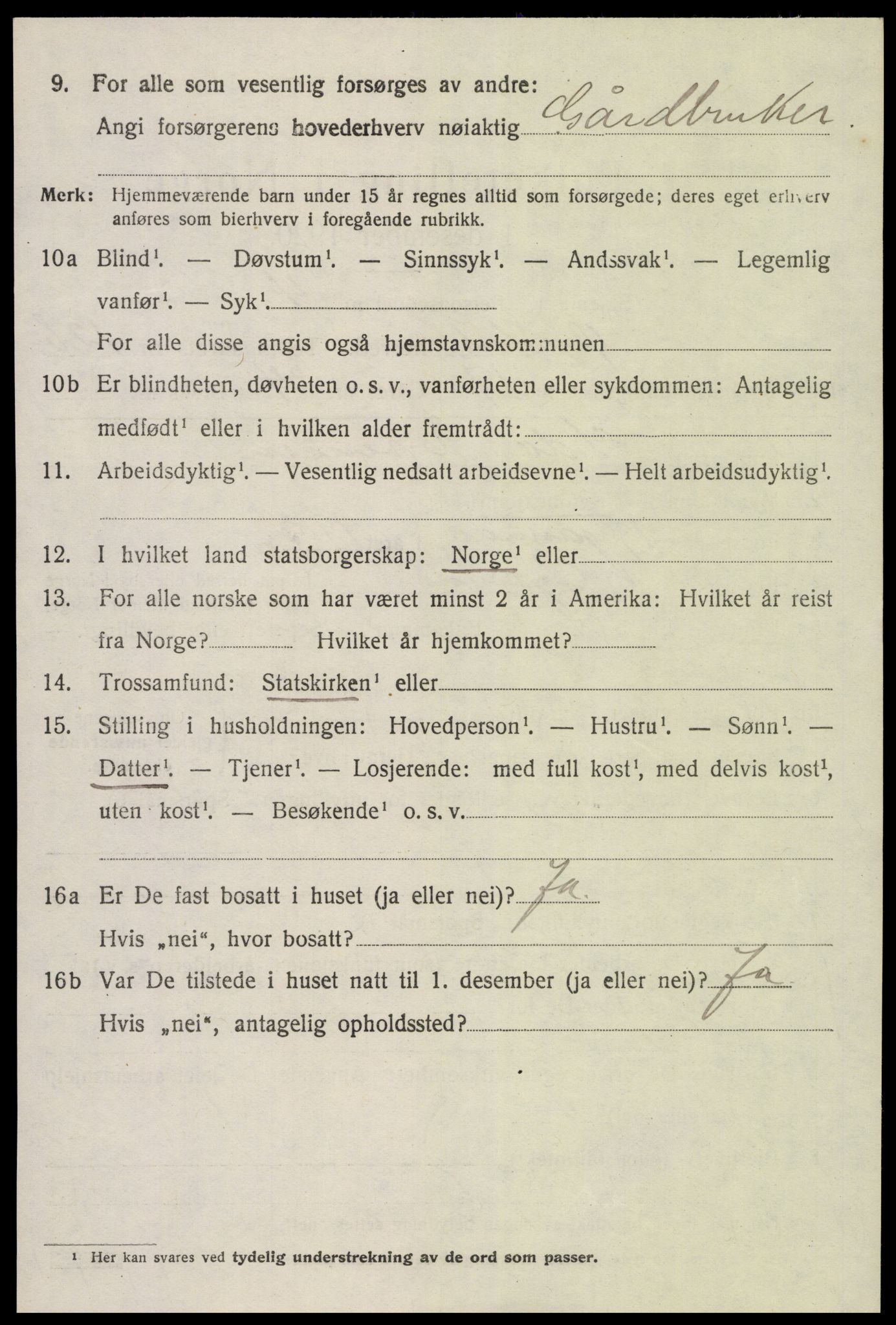 SAK, 1920 census for Øyestad, 1920, p. 7695