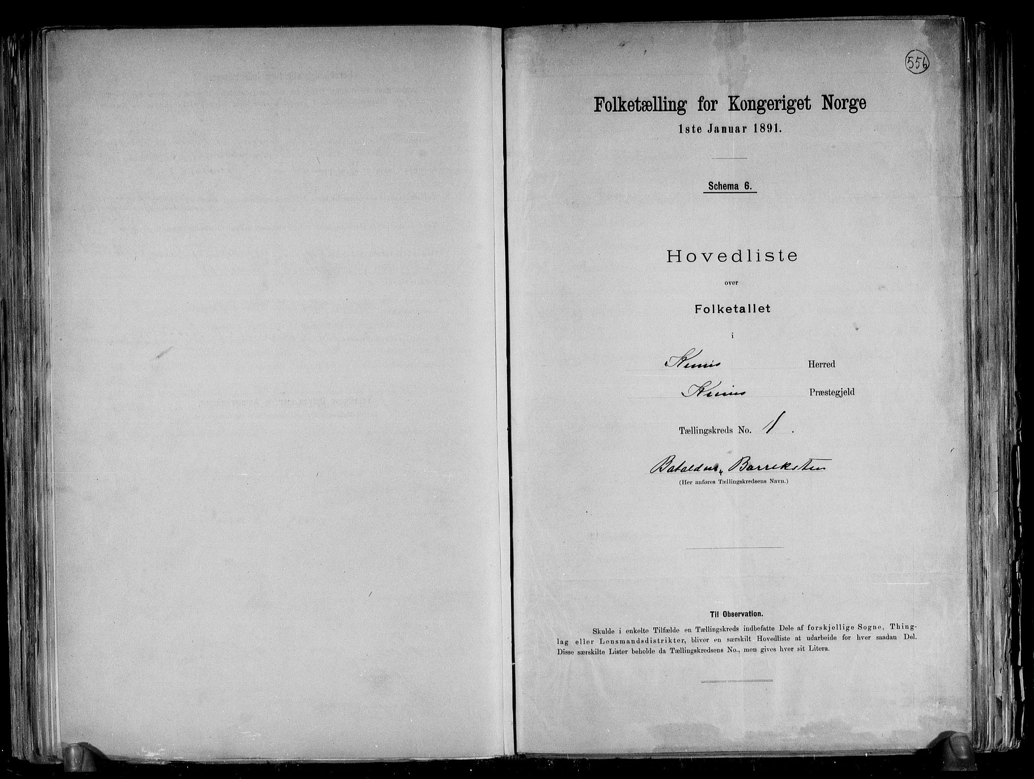 RA, 1891 census for 1437 Kinn, 1891, p. 4