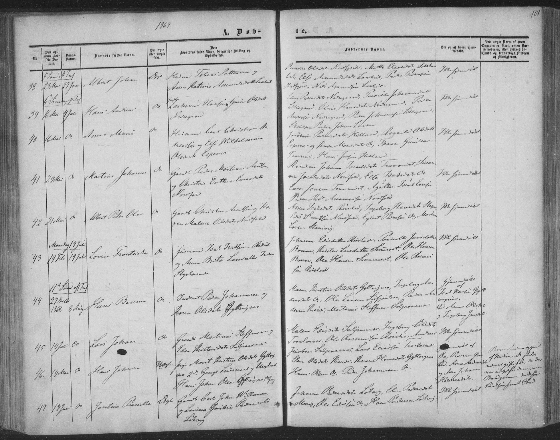 Ministerialprotokoller, klokkerbøker og fødselsregistre - Nordland, AV/SAT-A-1459/853/L0770: Parish register (official) no. 853A09, 1857-1870, p. 101