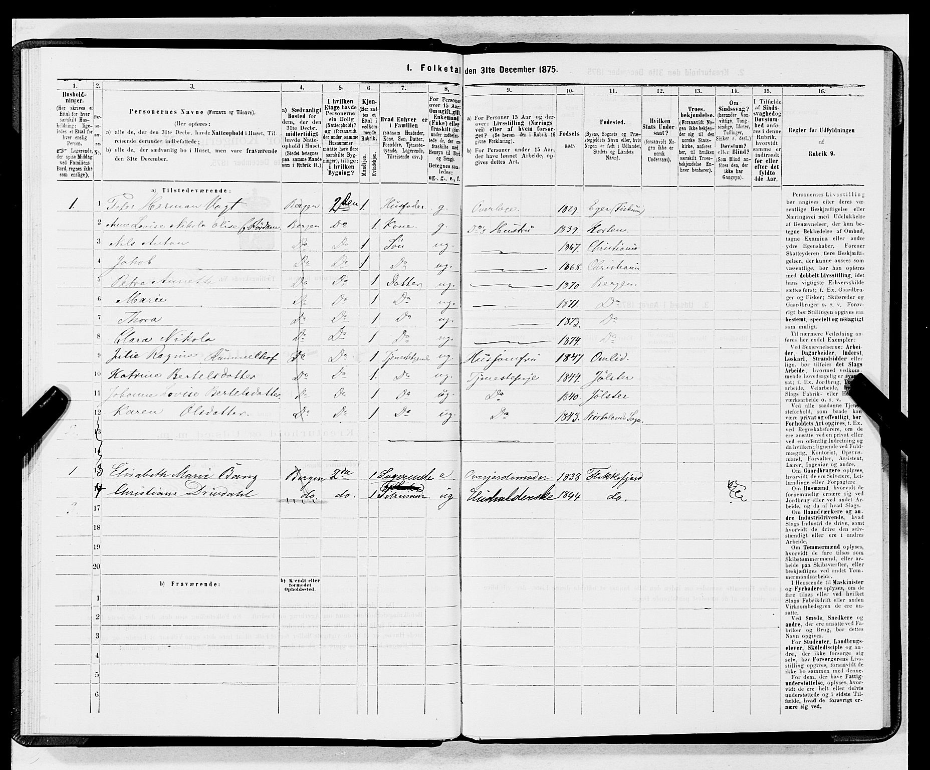 SAB, 1875 census for 1301 Bergen, 1875, p. 3795