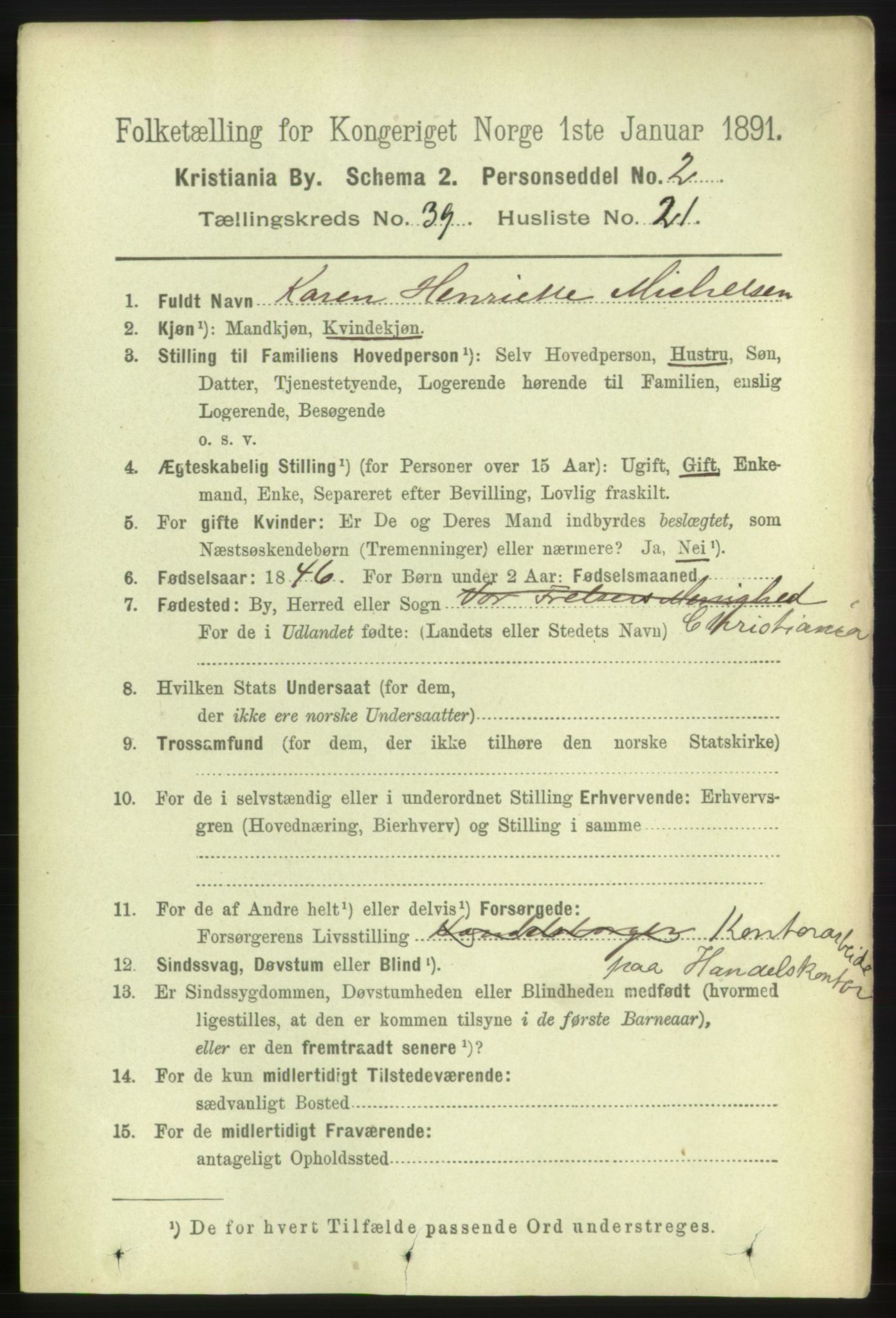 RA, 1891 census for 0301 Kristiania, 1891, p. 22339