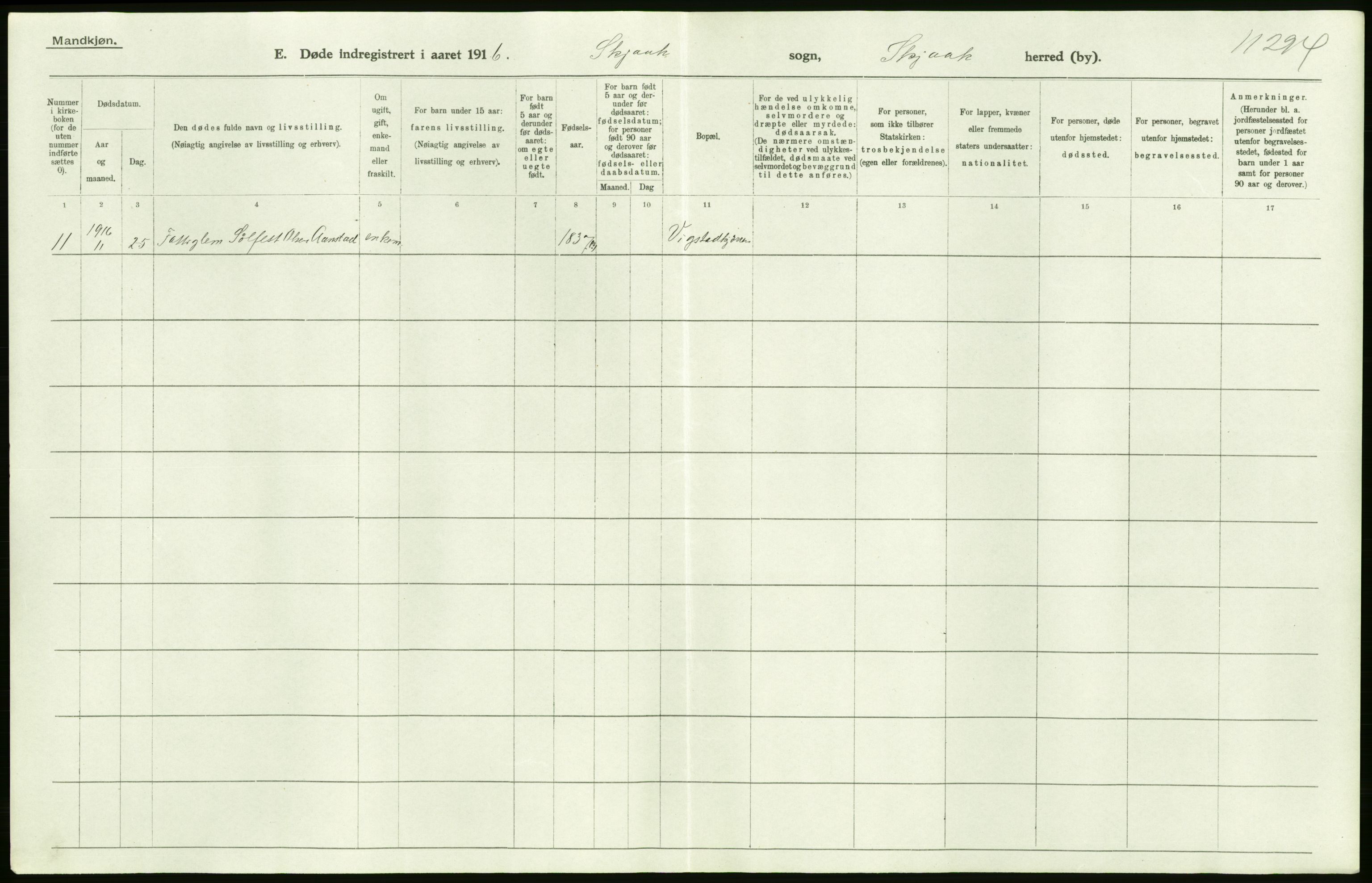 Statistisk sentralbyrå, Sosiodemografiske emner, Befolkning, AV/RA-S-2228/D/Df/Dfb/Dfbf/L0016: Kristians amt: Døde. Bygder og byer., 1916, p. 16