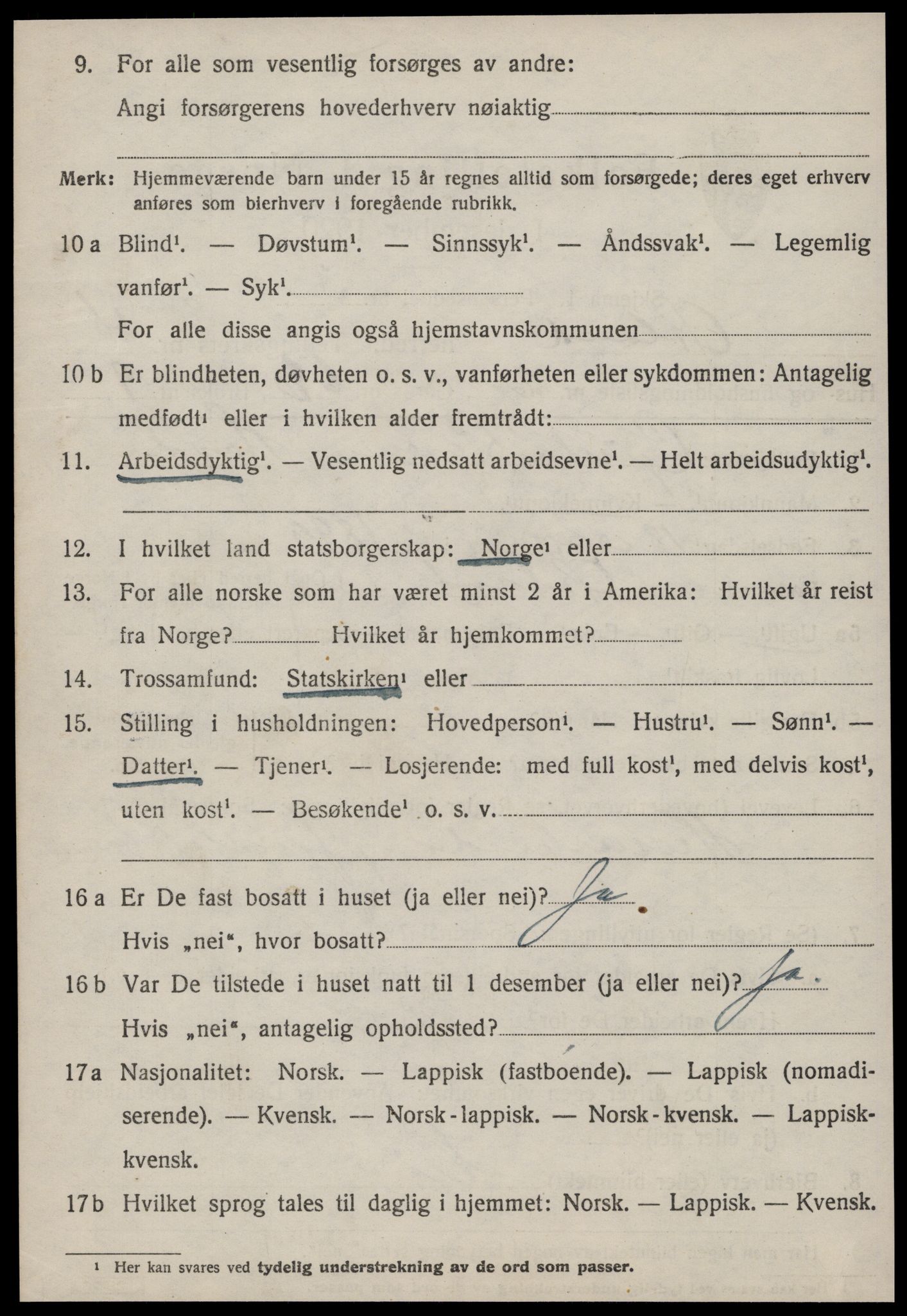 SAT, 1920 census for Ørland, 1920, p. 3402