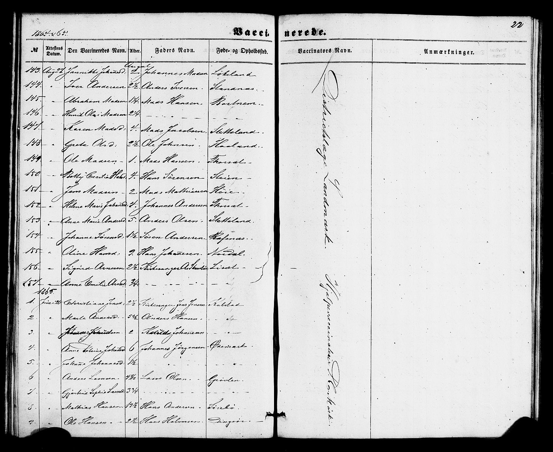 Fjaler sokneprestembete, AV/SAB-A-79801/H/Haa/Haaa/L0011: Parish register (official) no. A 11, 1860-1867, p. 22