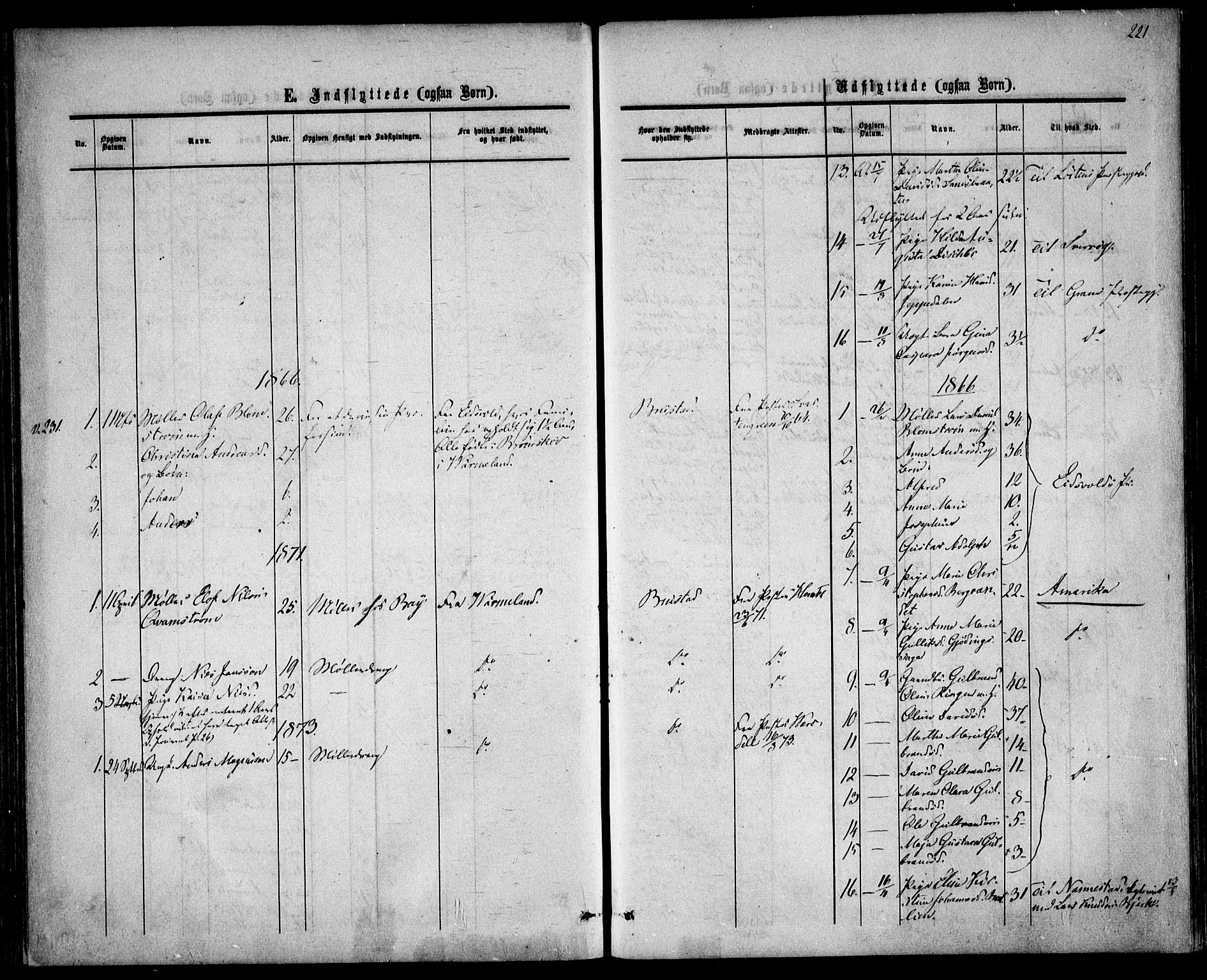 Hurdal prestekontor Kirkebøker, SAO/A-10889/F/Fa/L0006: Parish register (official) no. I 6, 1860-1877, p. 221