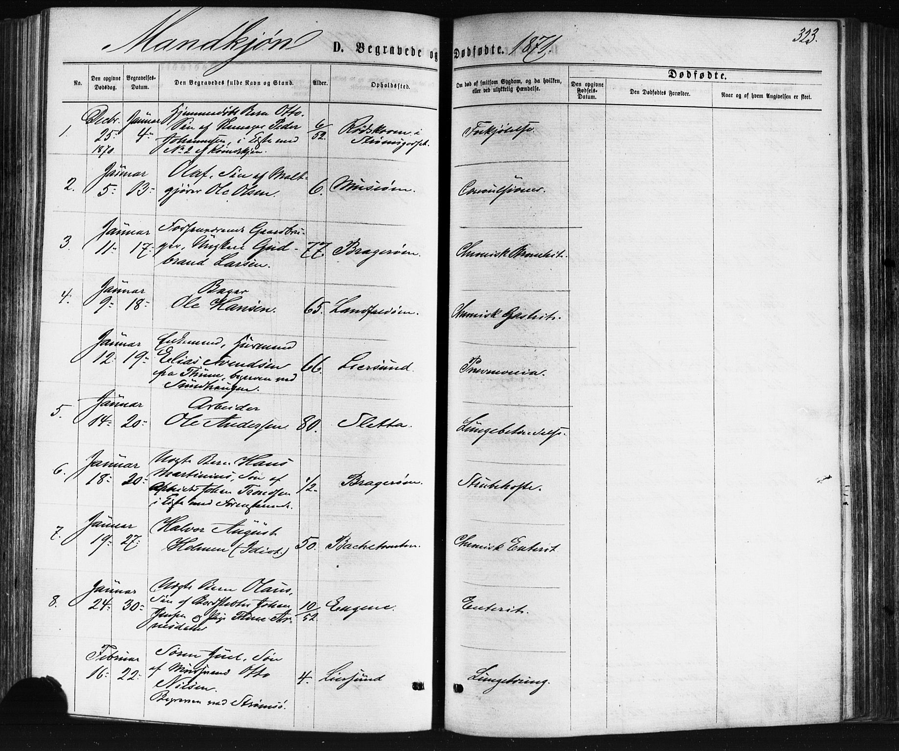 Bragernes kirkebøker, AV/SAKO-A-6/F/Fb/L0004: Parish register (official) no. II 4, 1869-1875, p. 323