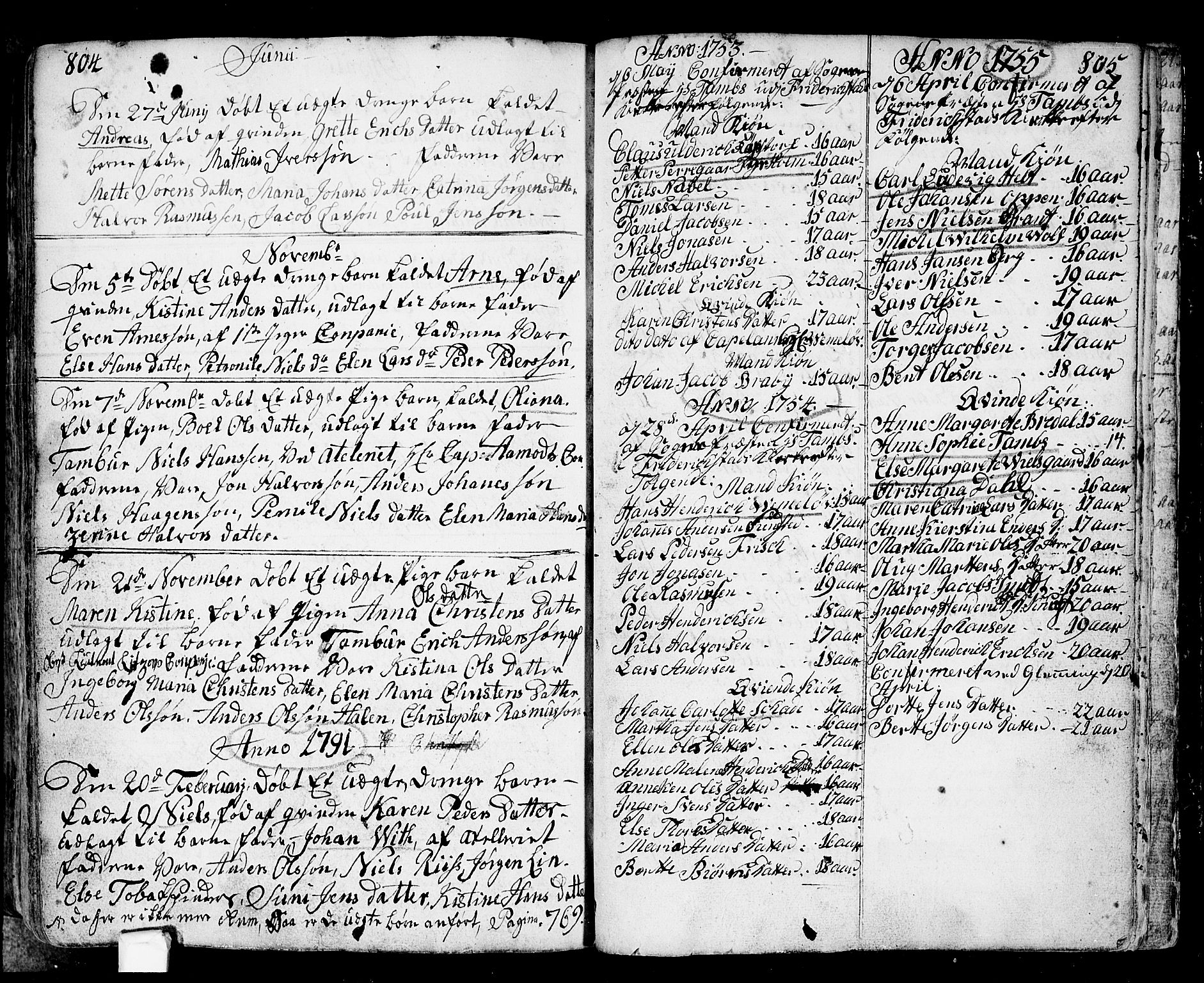Fredrikstad prestekontor Kirkebøker, AV/SAO-A-11082/F/Fa/L0002: Parish register (official) no. 2, 1750-1804, p. 804-805